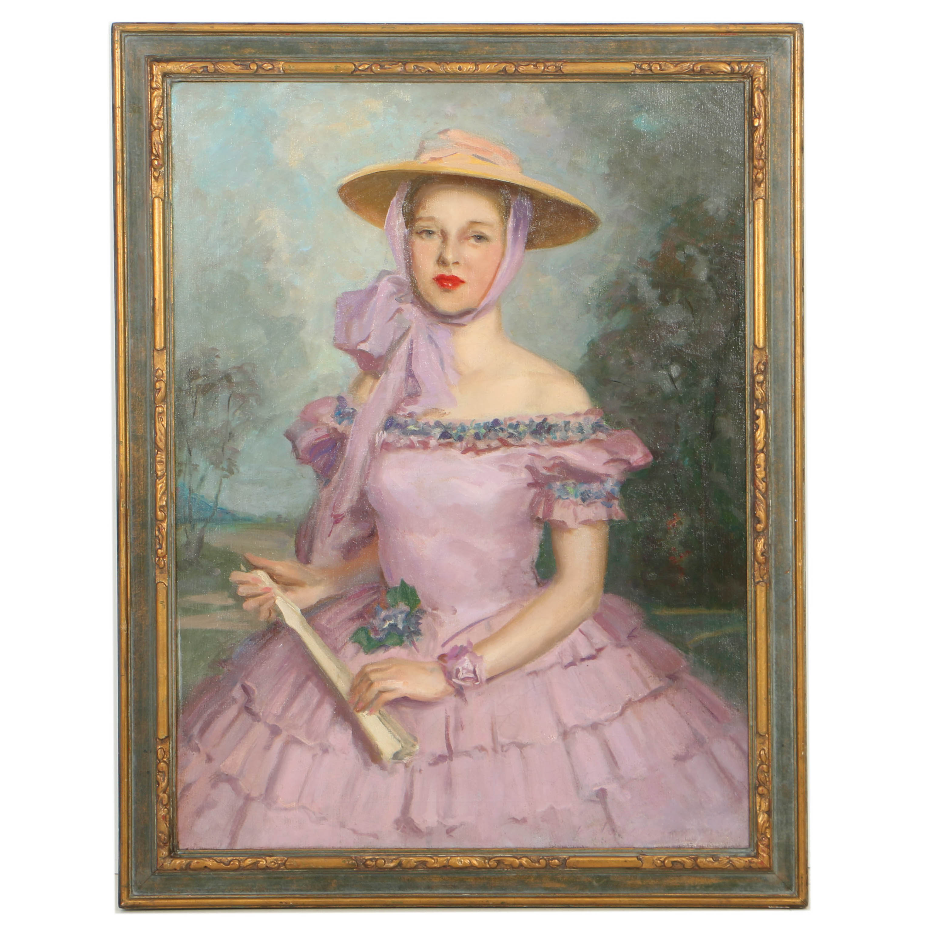 Oil Painting of a Southern Belle