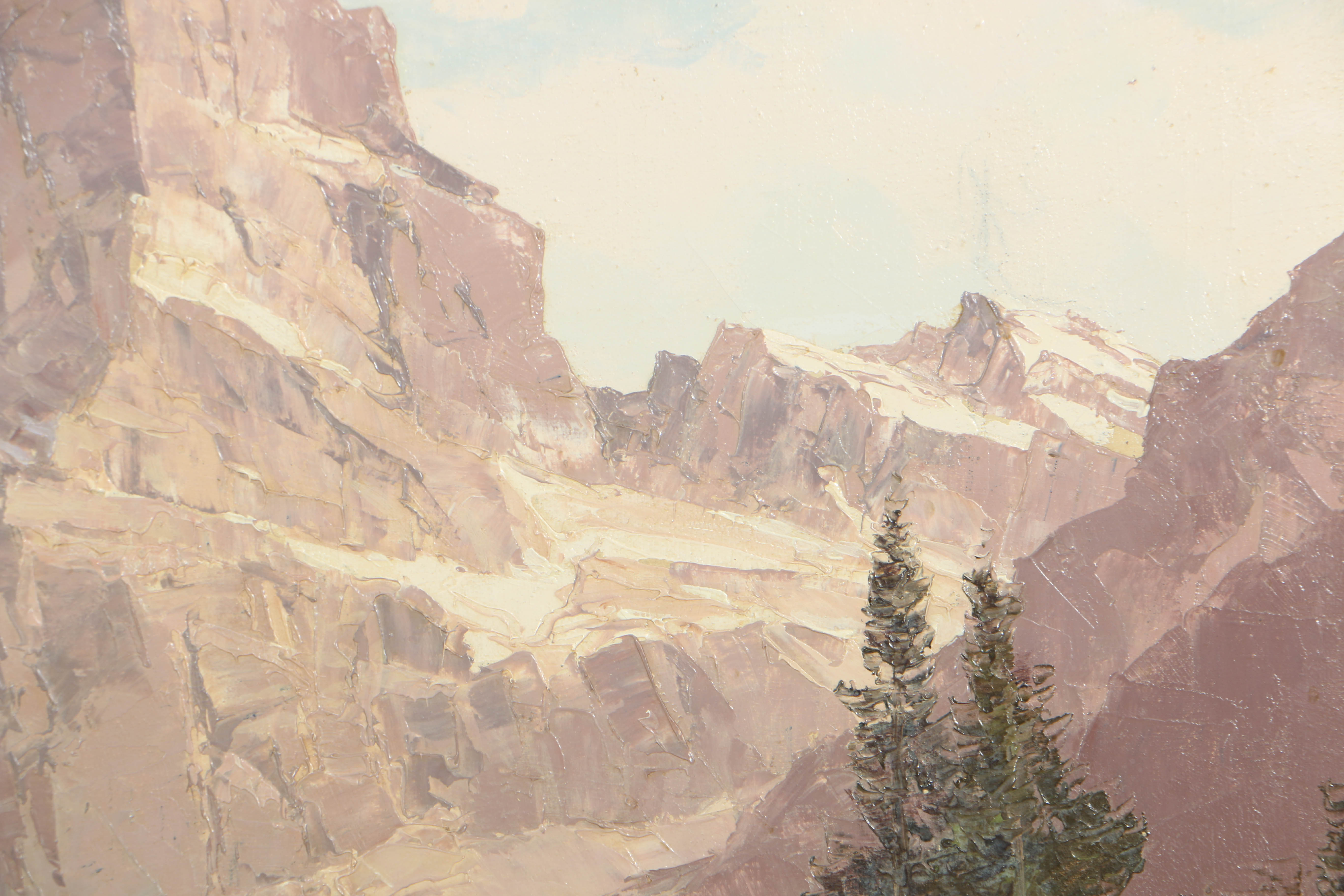 Ernst Carl Walter Retzlaff Oil Painting on Canvas of Swiss Alps Landscape