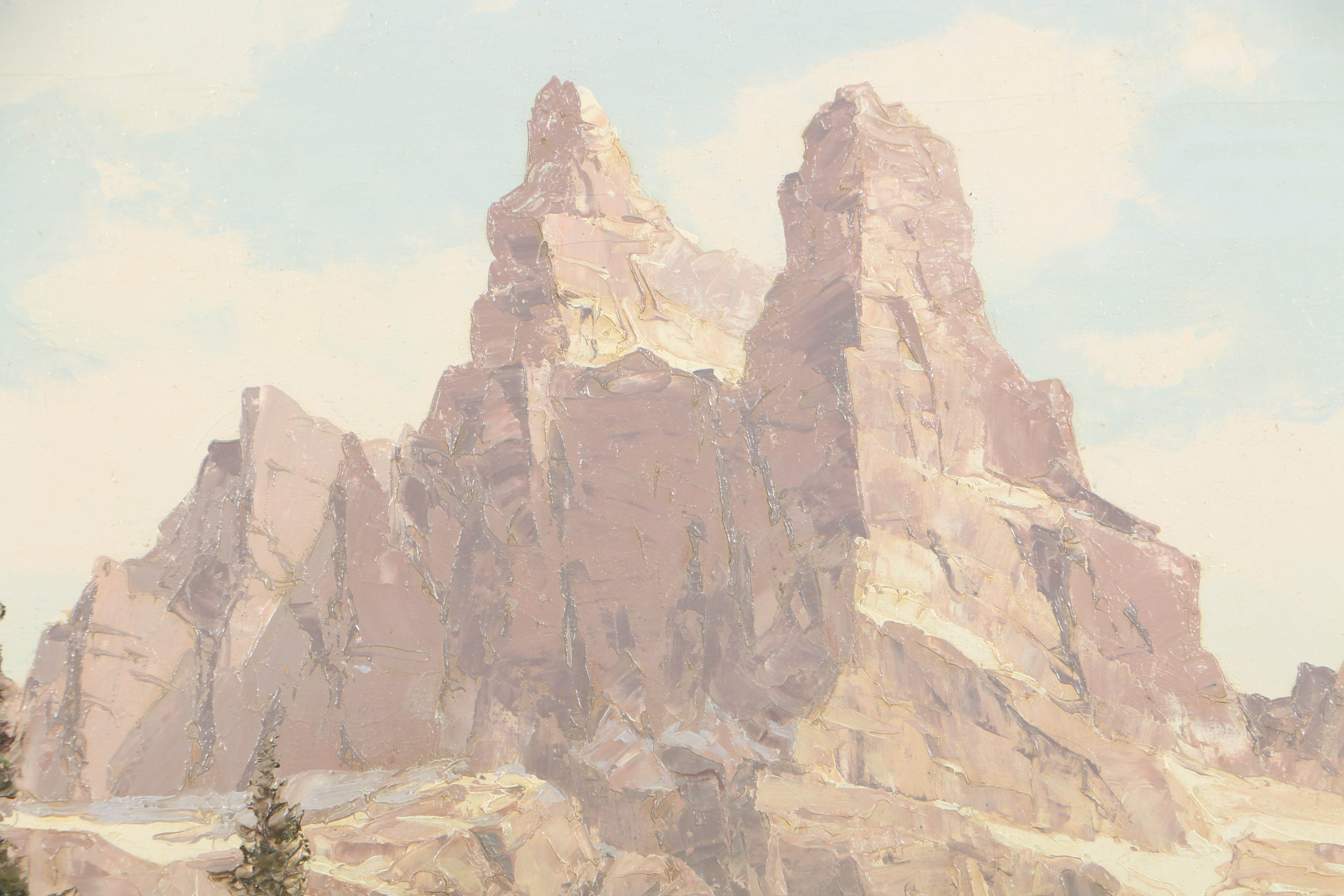 Ernst Carl Walter Retzlaff Oil Painting on Canvas of Swiss Alps Landscape