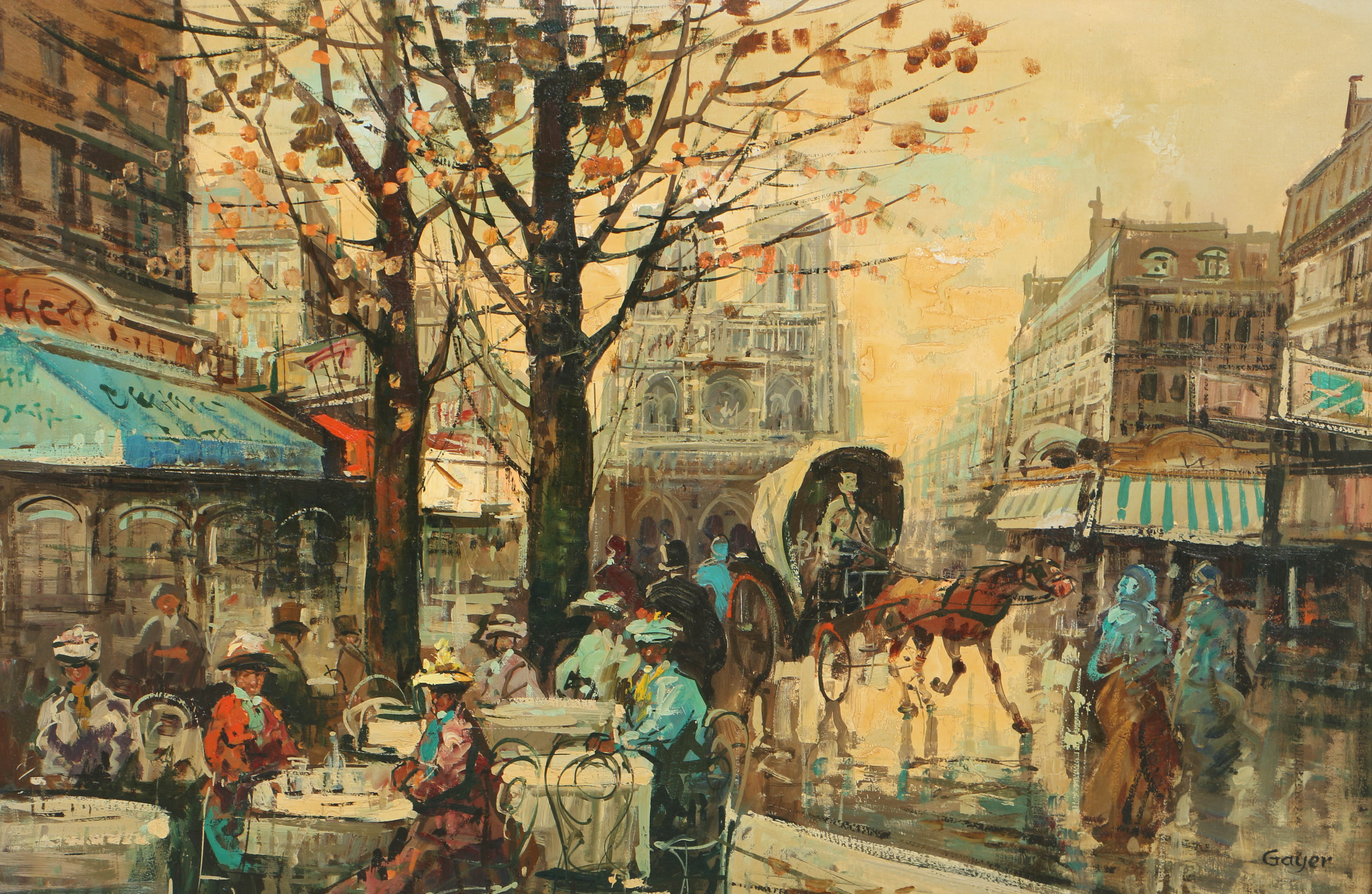 Gayer Oil Painting on Canvas of Parisian Street Scene
