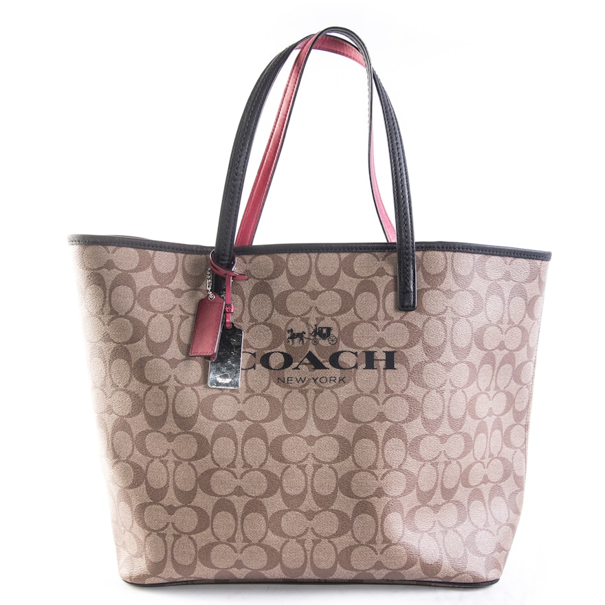 Coach Signature "C" Coated Canvas Tote Bag