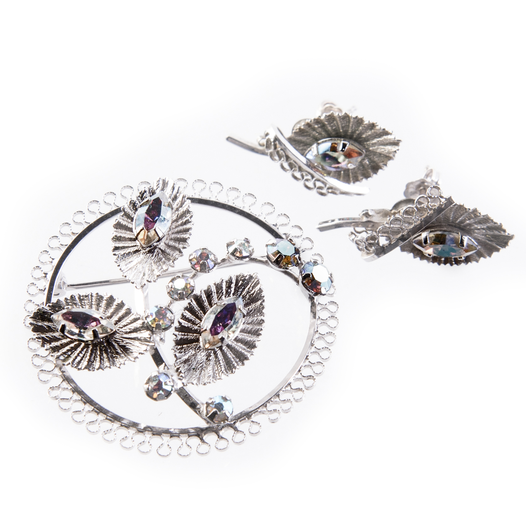 Sterling Silver and Crystal Demi Parure