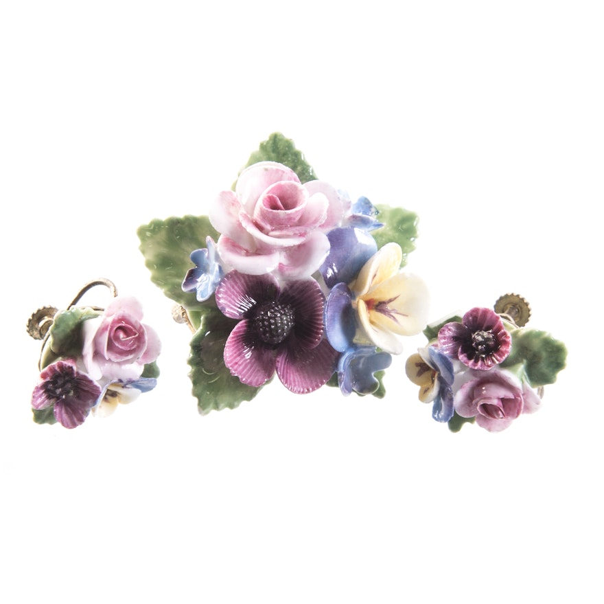 Crown Staffordshire Demi-Parure