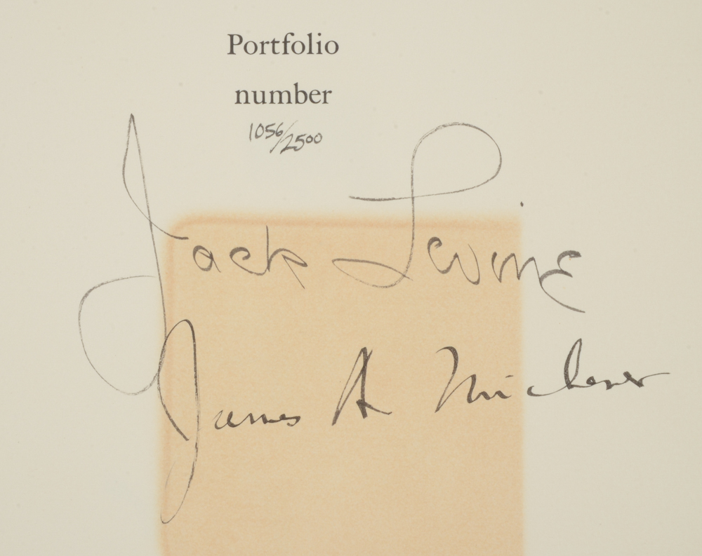 Jack Levine and James A. Michener Signed Limited Edition Folio "Facing East"