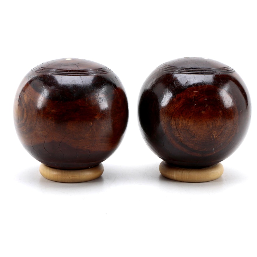 Vintage Wooden Lawn Bowling Balls