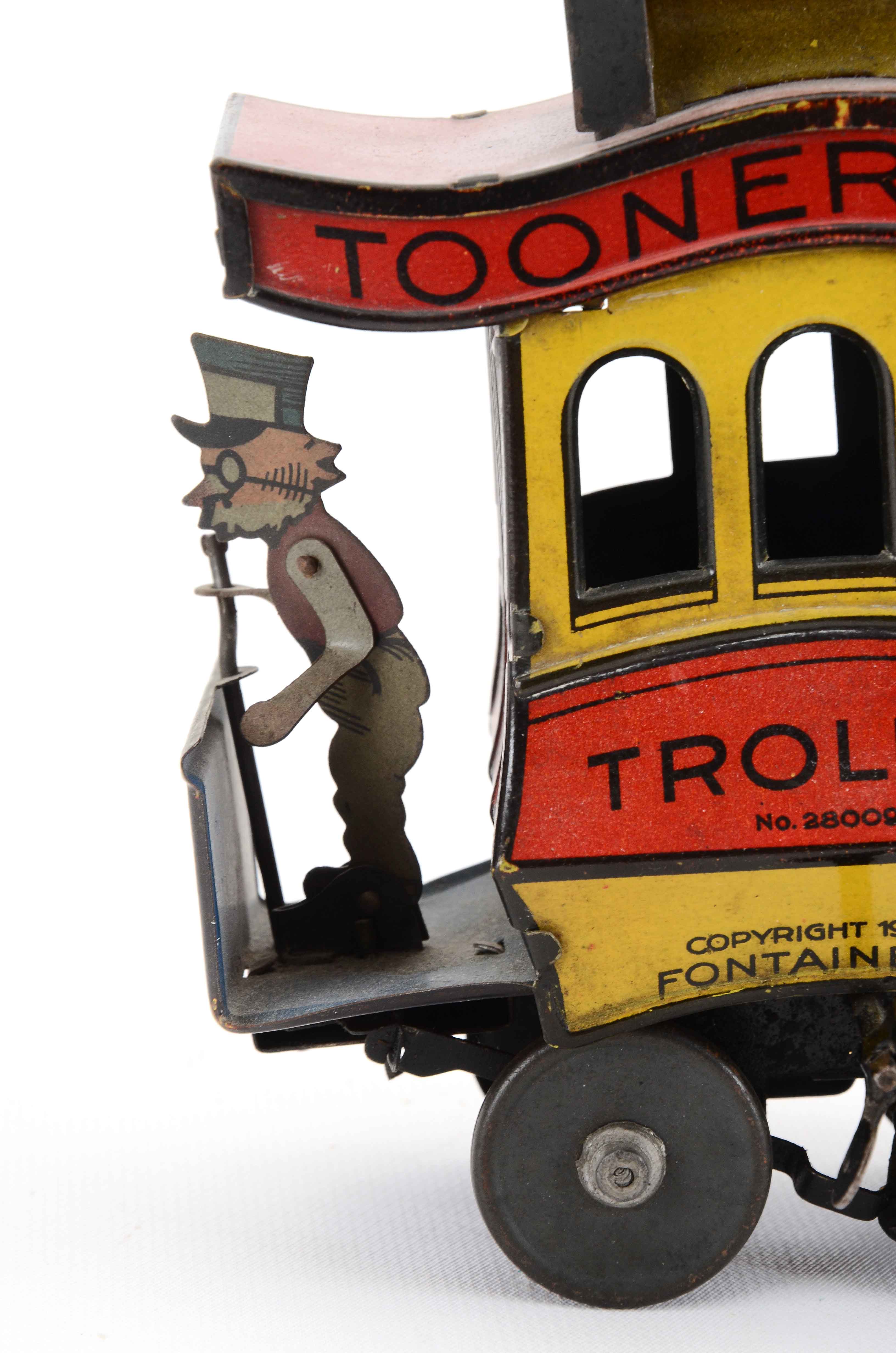 Vintage Fontaine Fox Toonerville Trolley Tin Toy