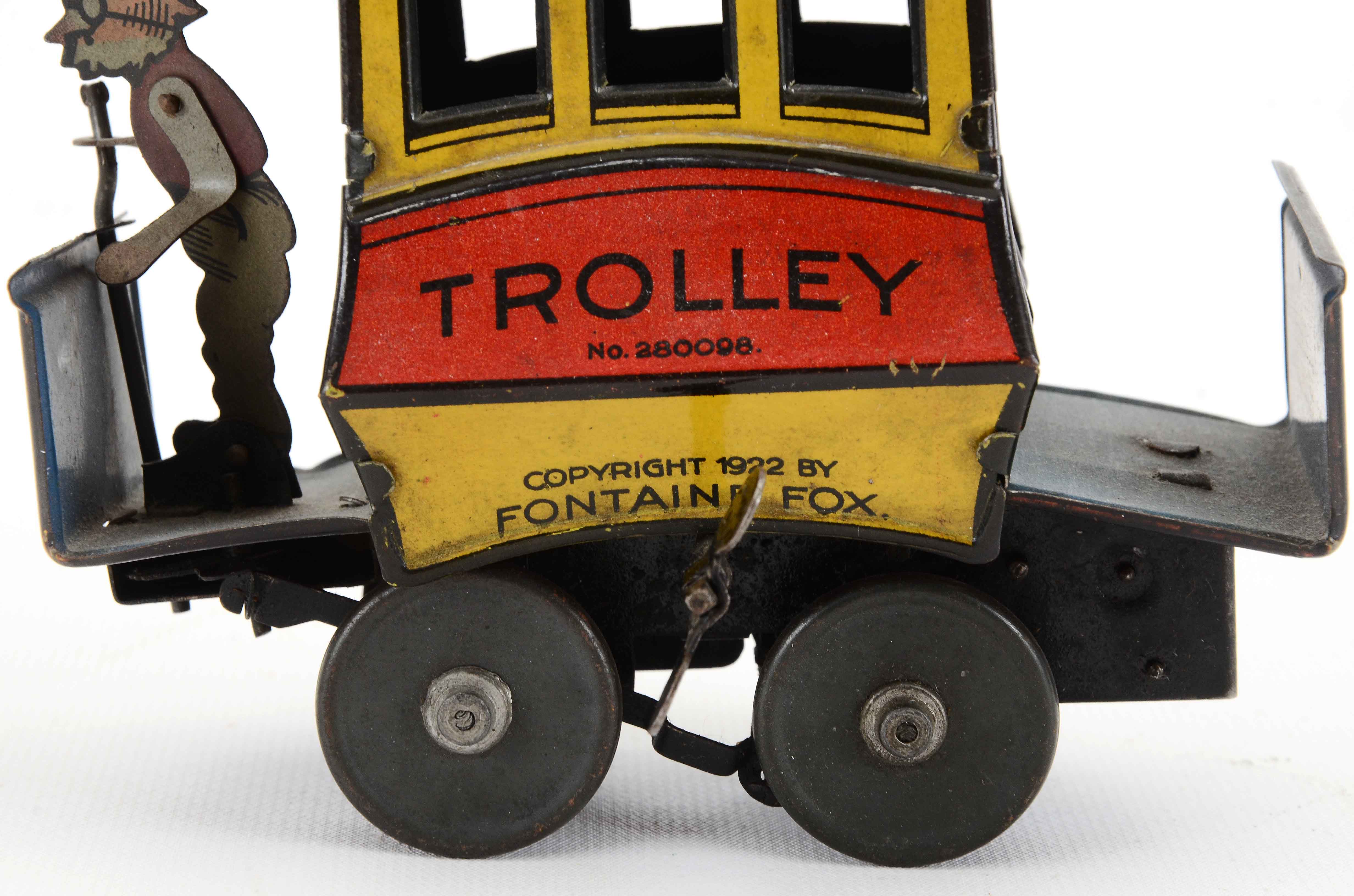 Vintage Fontaine Fox Toonerville Trolley Tin Toy