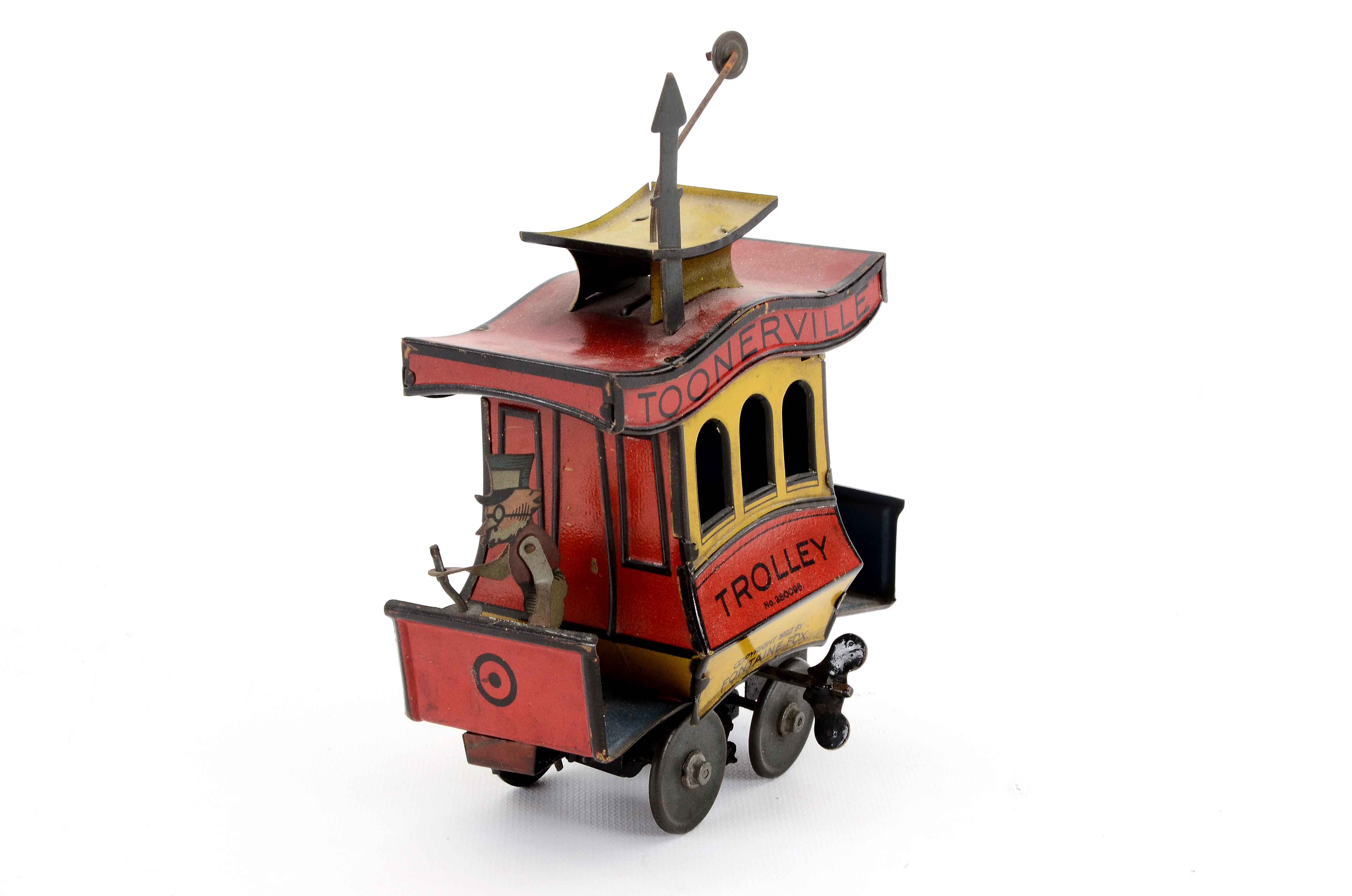 Vintage Fontaine Fox Toonerville Trolley Tin Toy