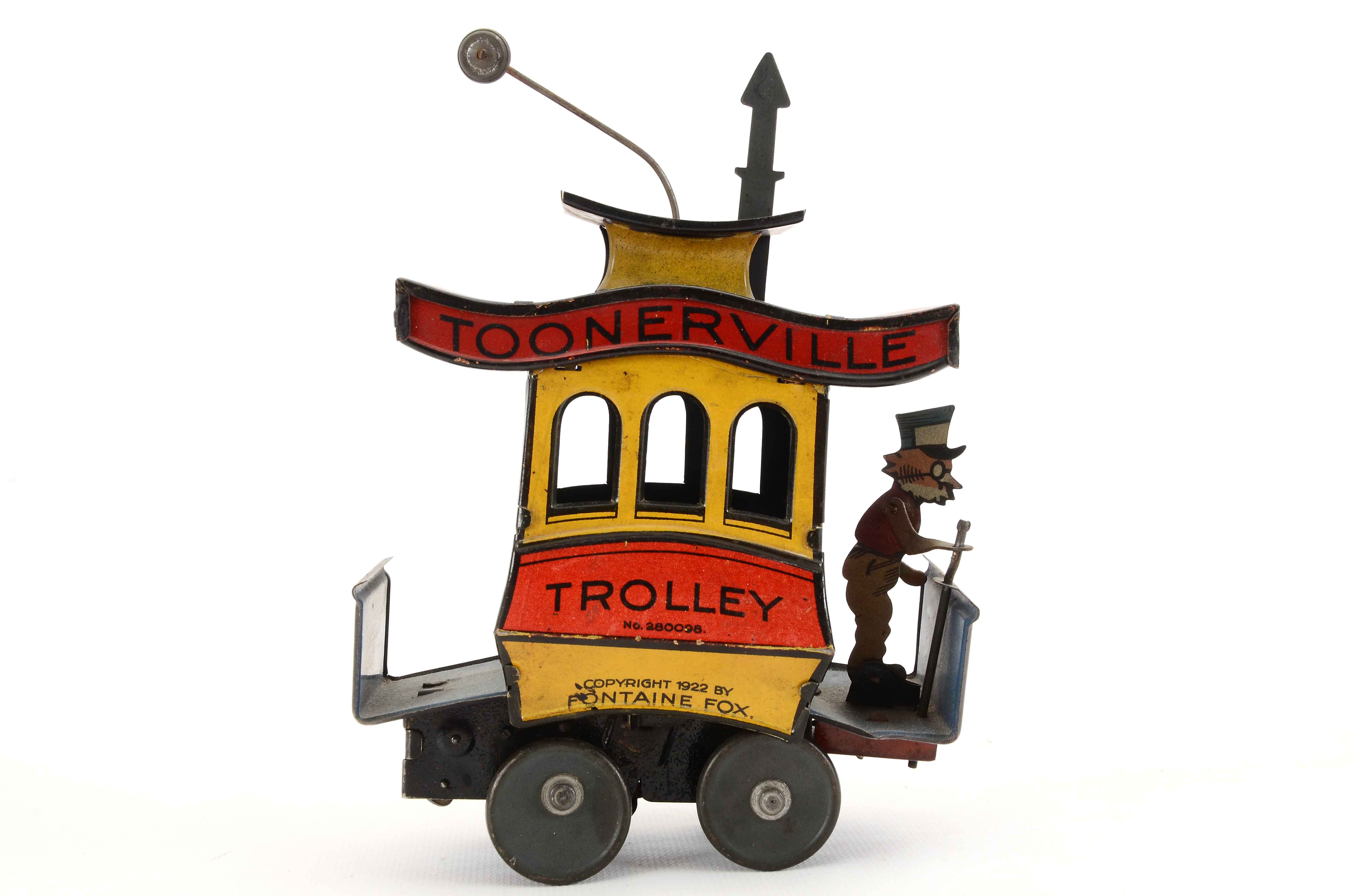 Vintage Fontaine Fox Toonerville Trolley Tin Toy