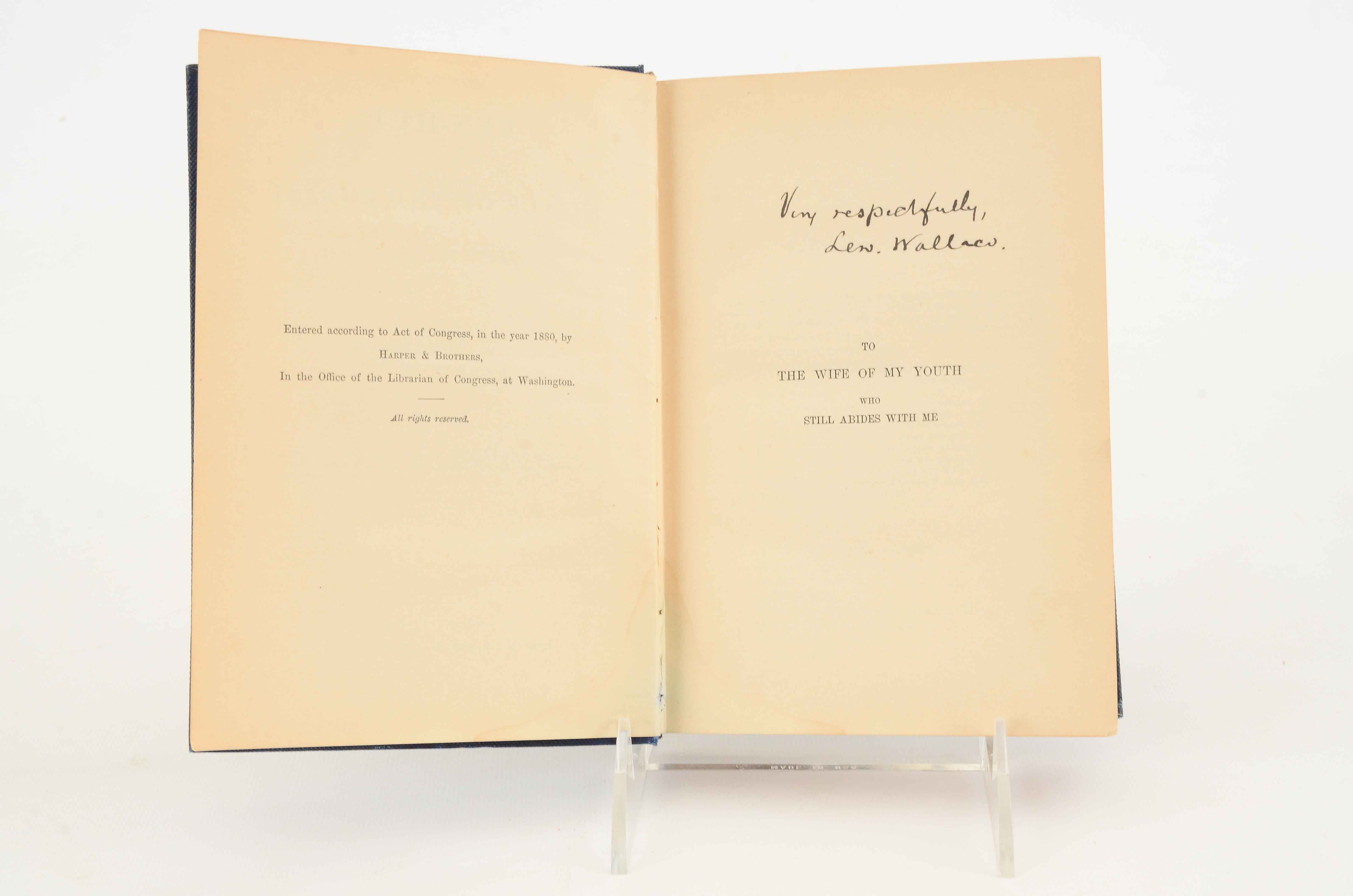 1880 Signed "Ben-Hur" by Lew Wallace