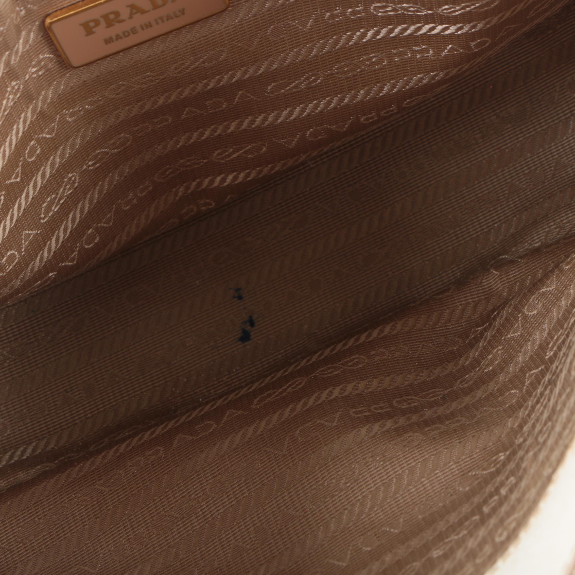 Prada Canvas and Leather Grommet Accent Handbag