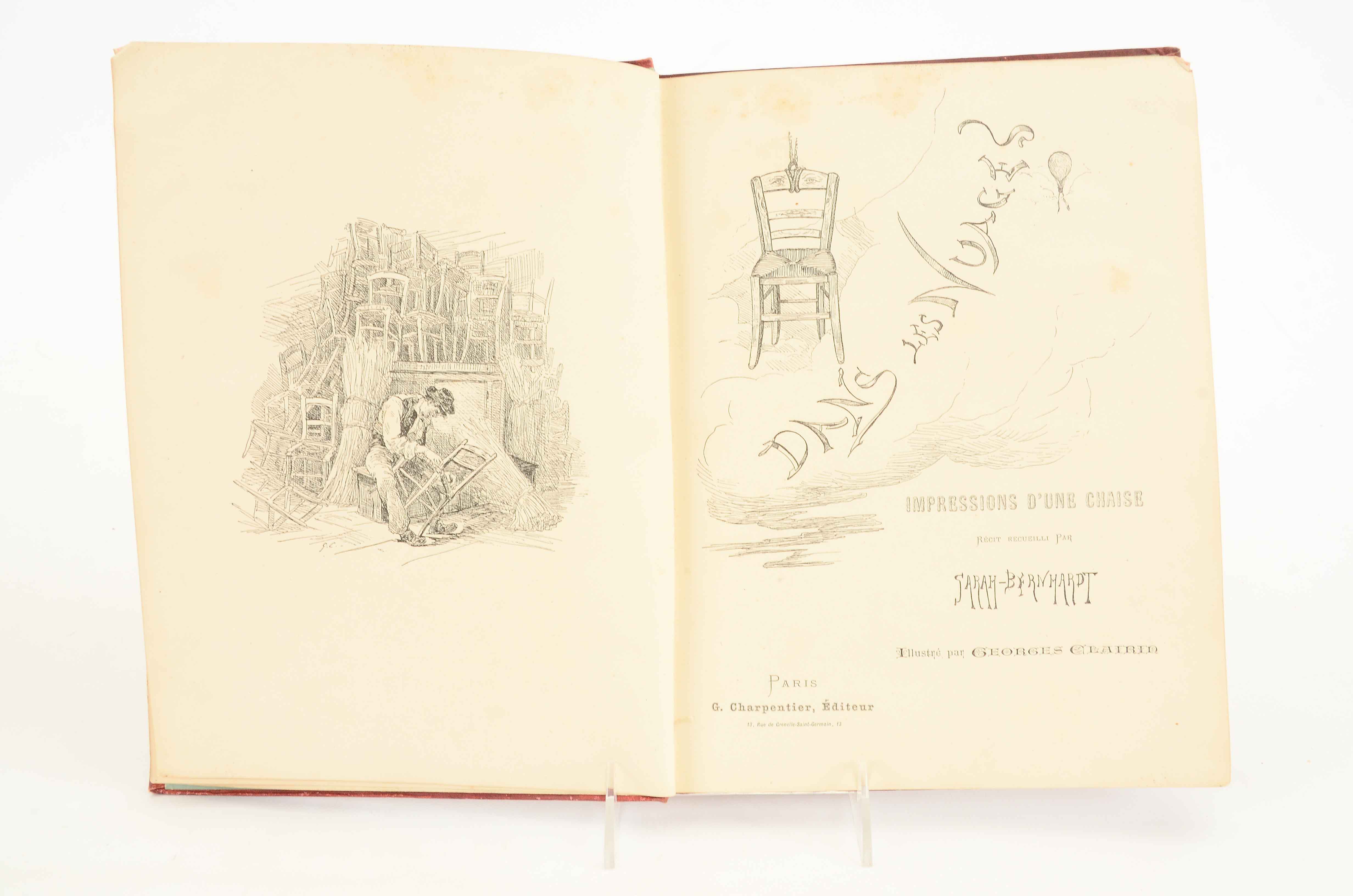 1878 Signed Sarah Bernhardt and Georges Clairin "Danes Les Nuages" Art Book