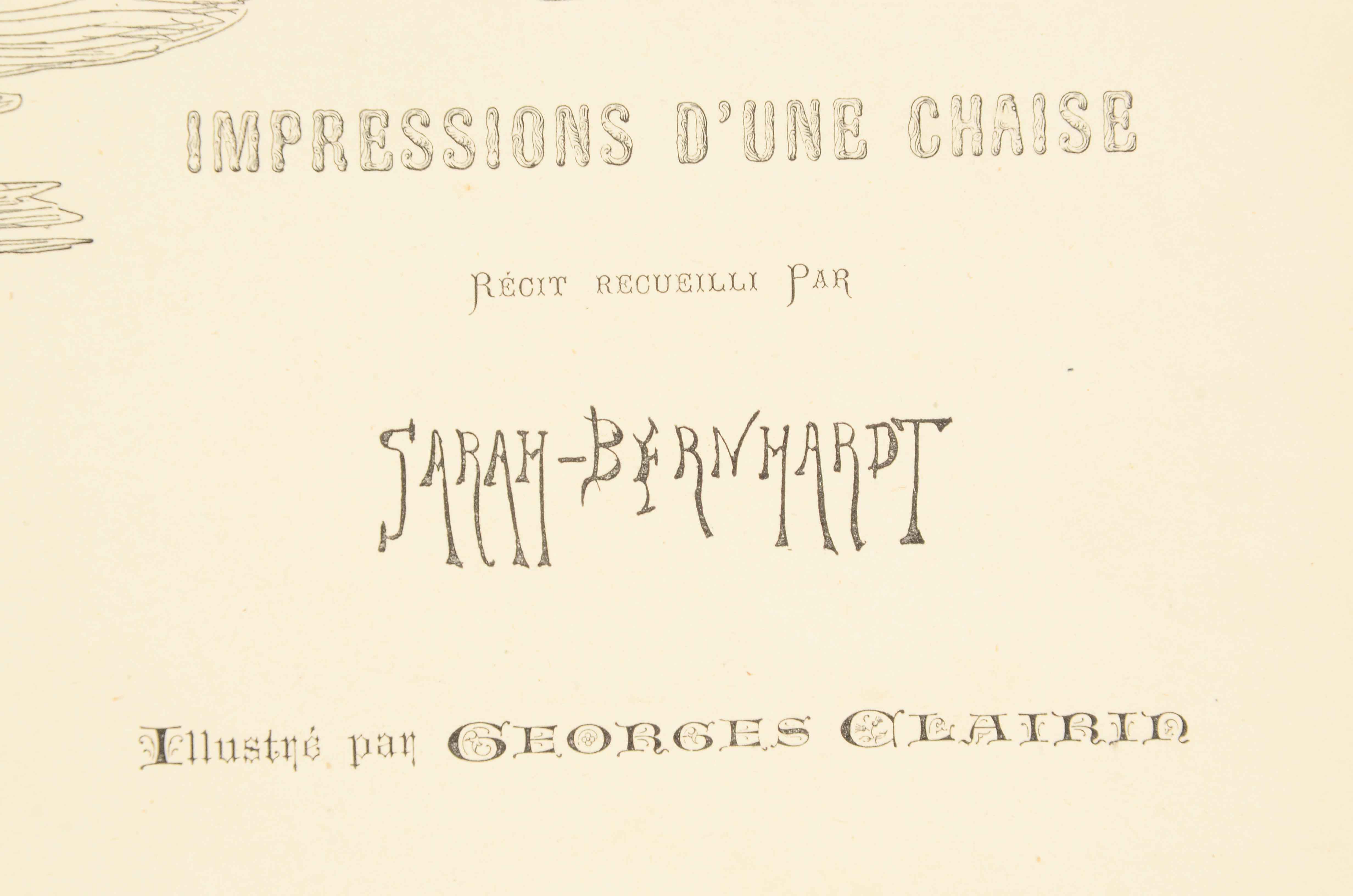1878 Signed Sarah Bernhardt and Georges Clairin "Danes Les Nuages" Art Book