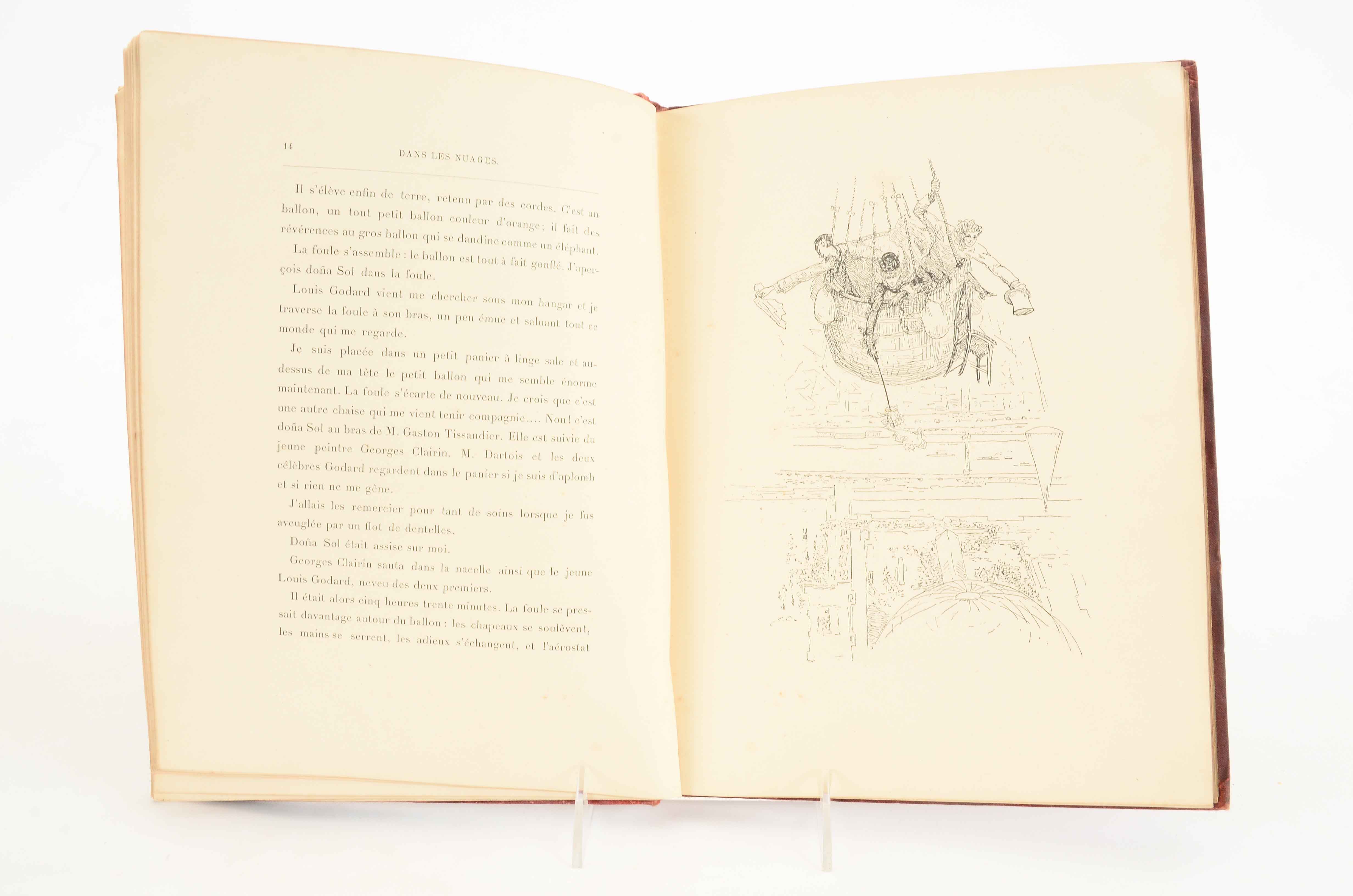 1878 Signed Sarah Bernhardt and Georges Clairin "Danes Les Nuages" Art Book