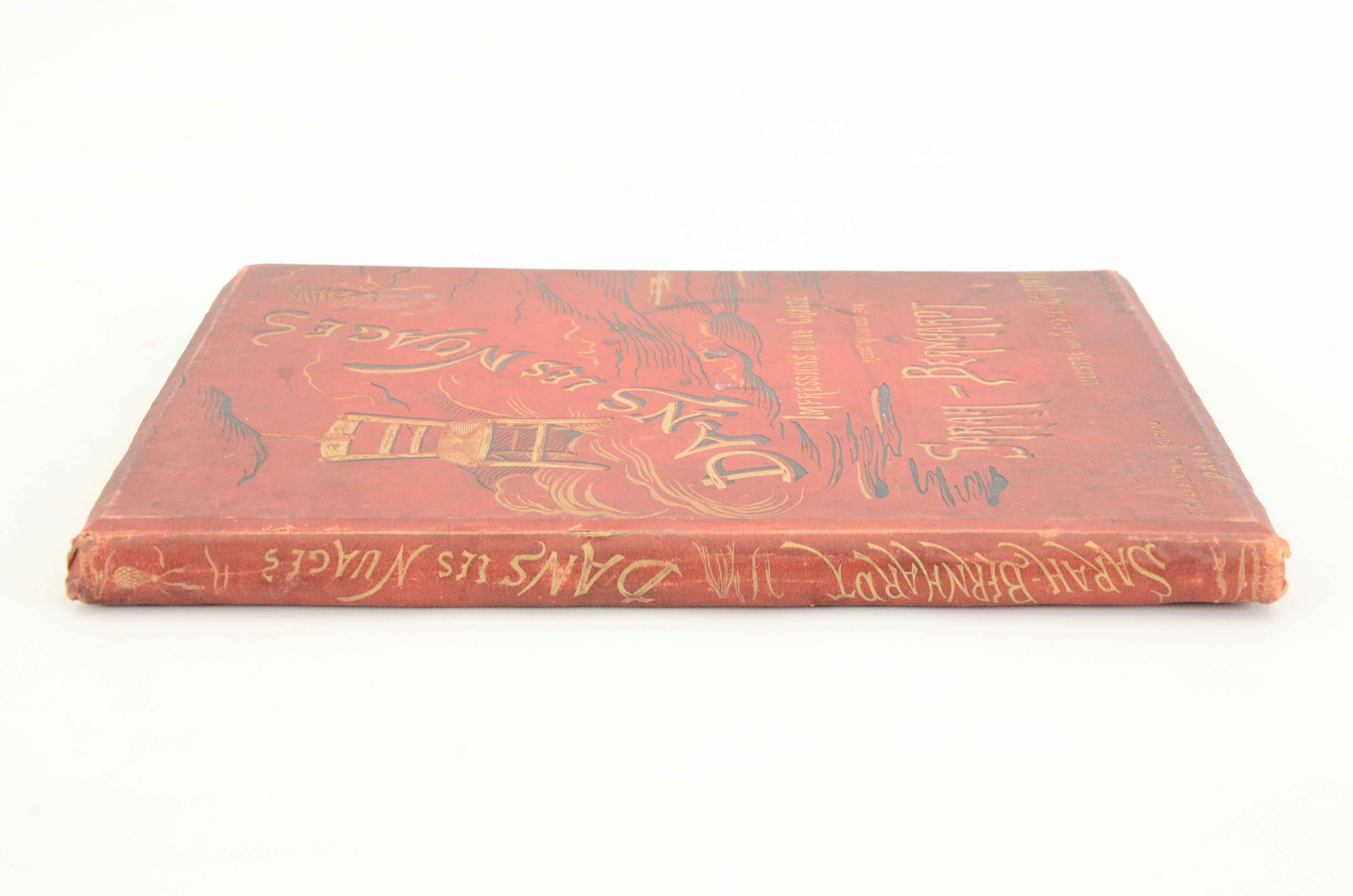 1878 Signed Sarah Bernhardt and Georges Clairin "Danes Les Nuages" Art Book