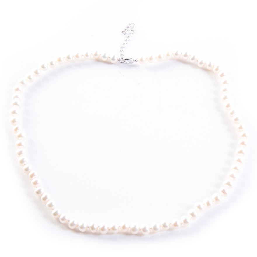 Sterling Silver and Freshwater Pearl Strand Necklace