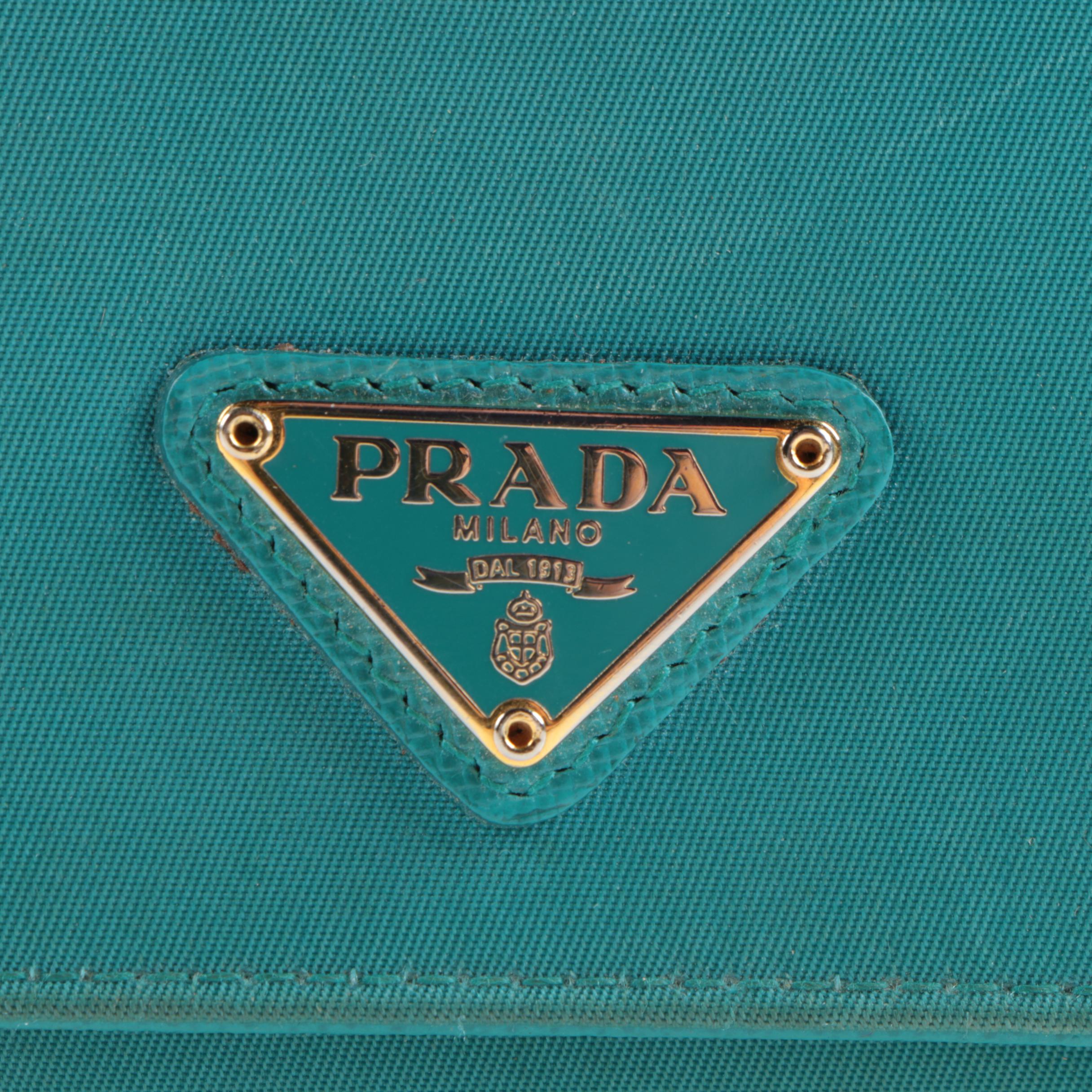 Prada Teal Nylon Wallet