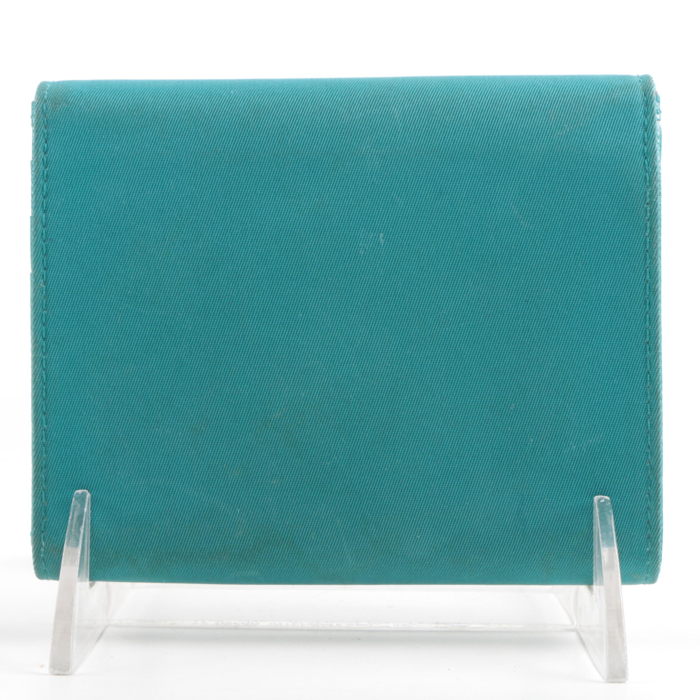 Prada Teal Nylon Wallet
