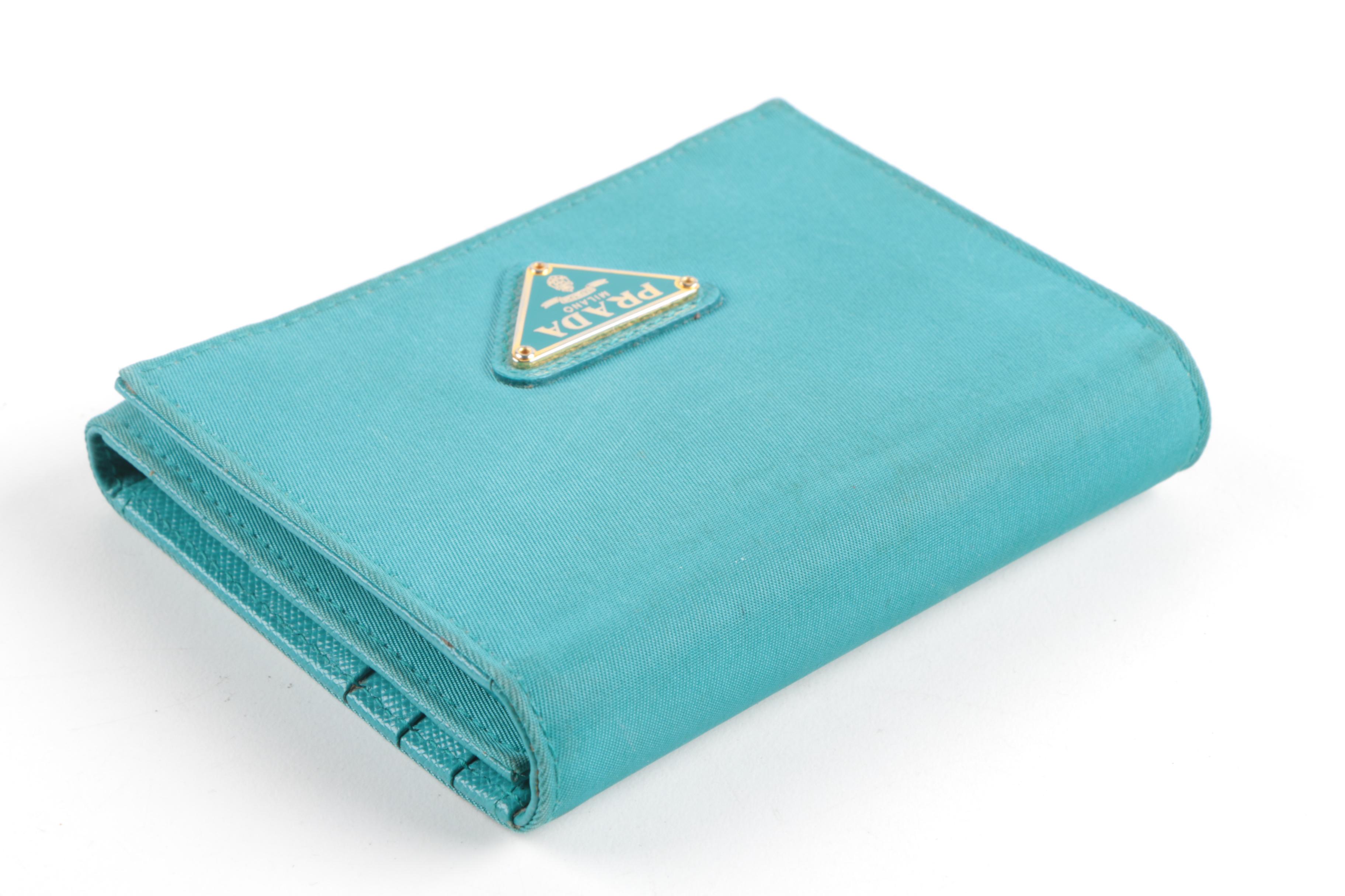 Prada Teal Nylon Wallet
