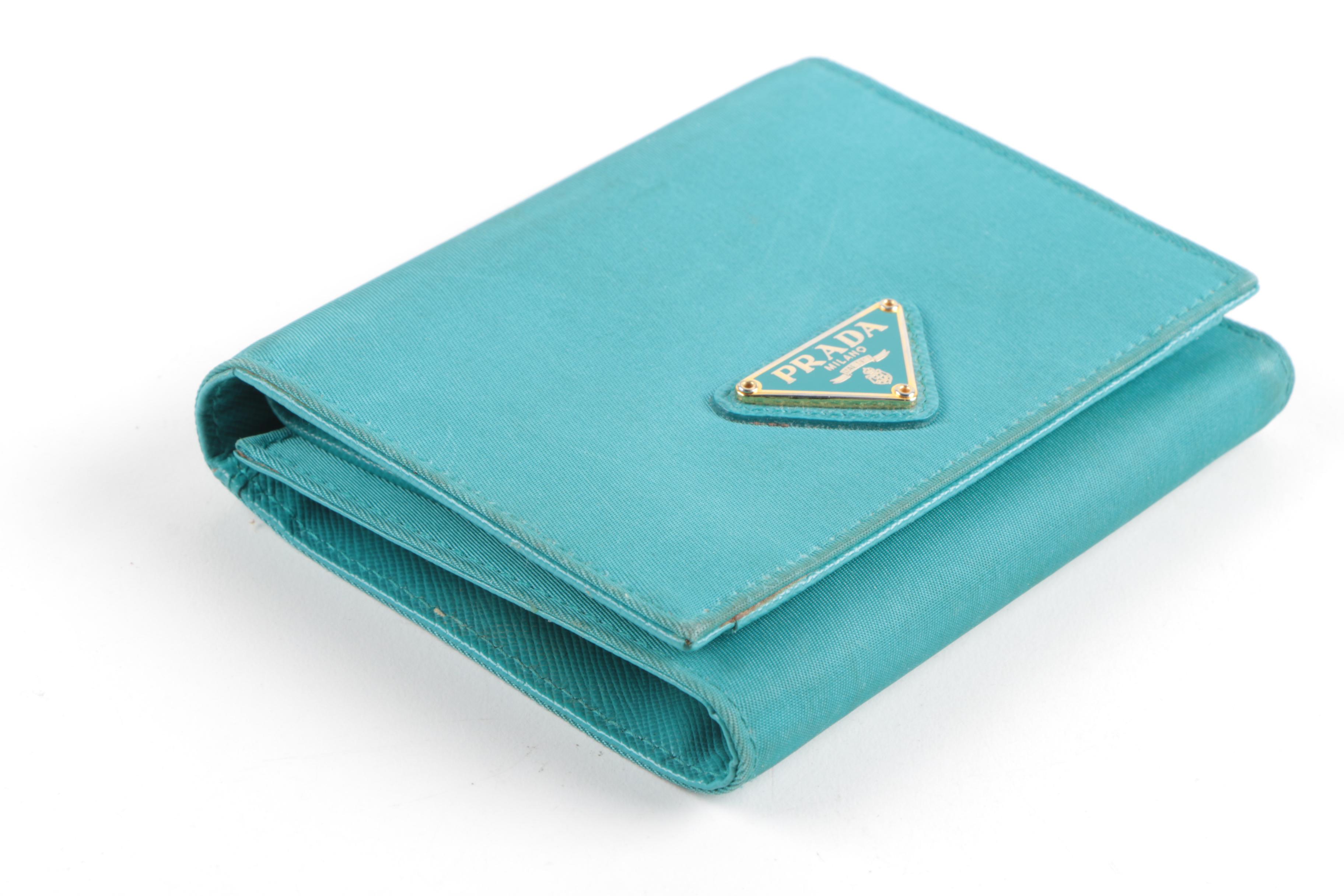 Prada Teal Nylon Wallet