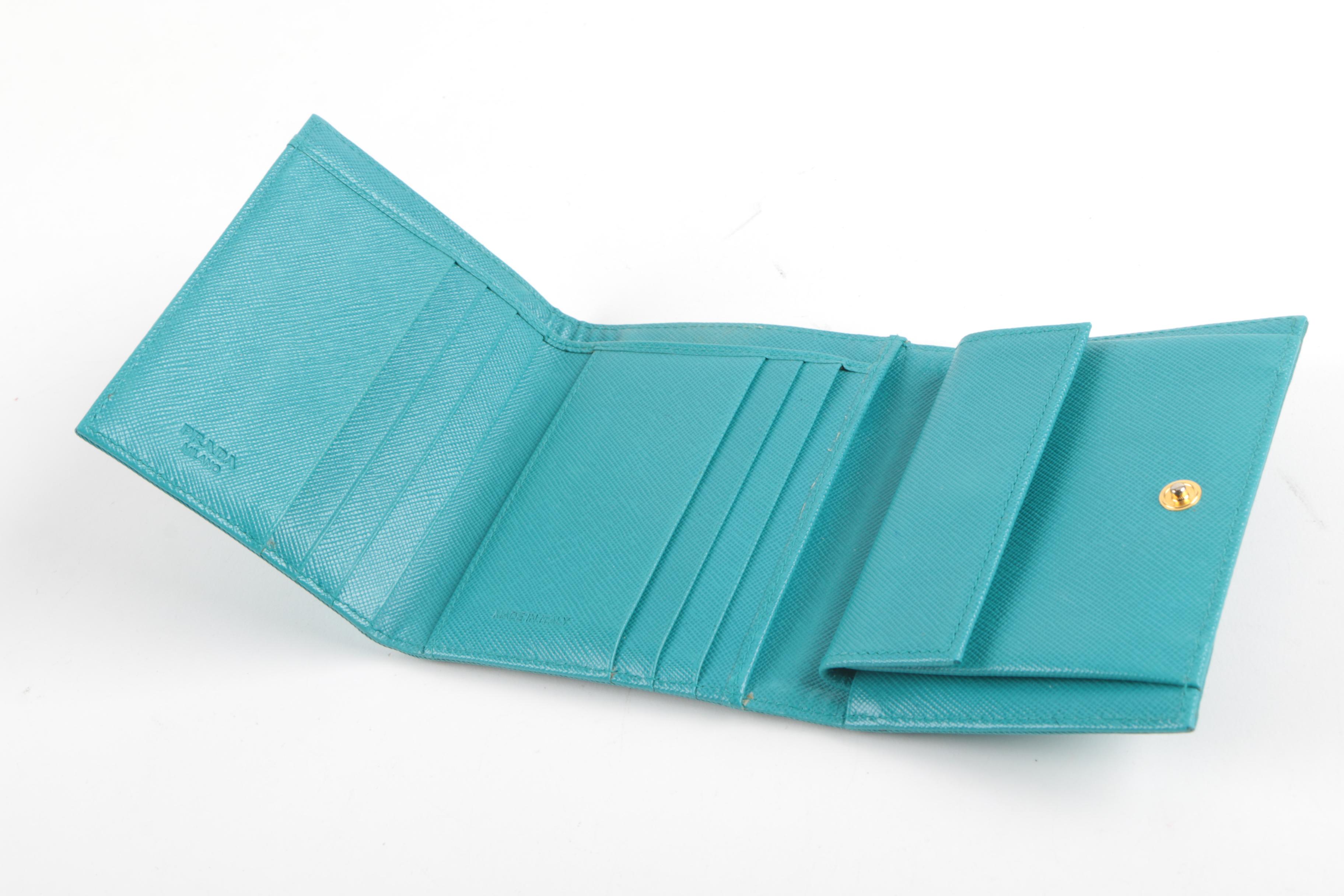 Prada Teal Nylon Wallet