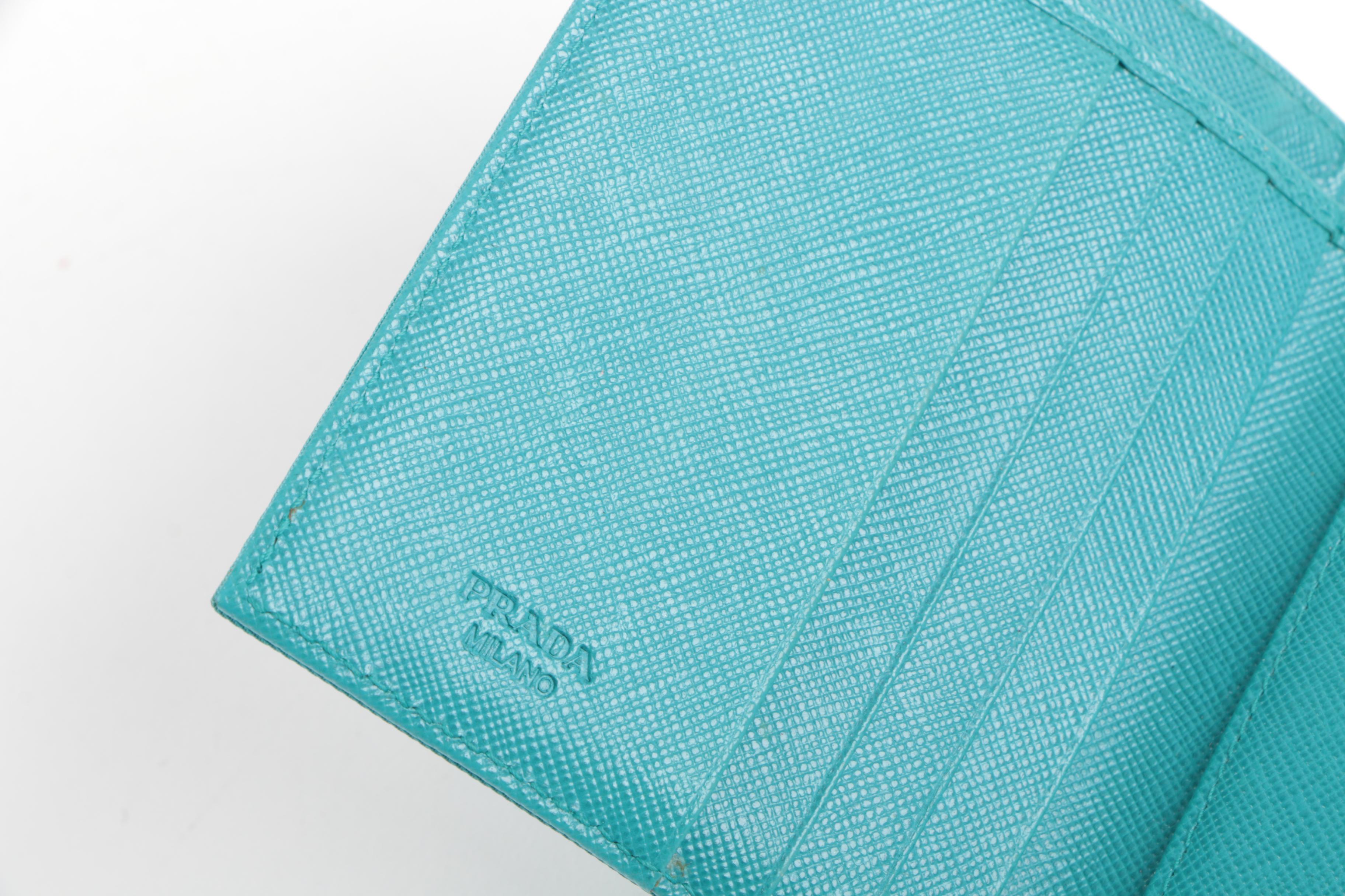 Prada Teal Nylon Wallet