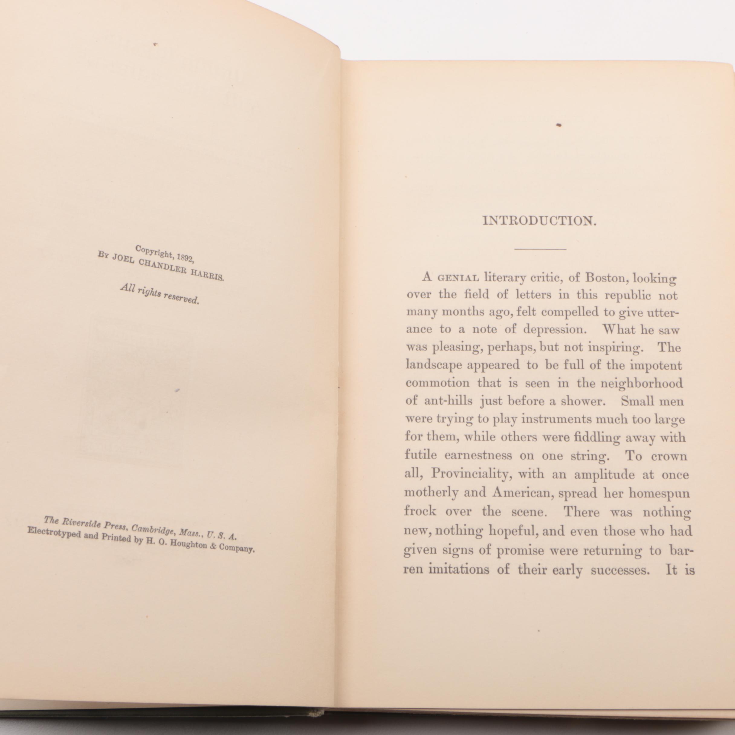 Vintage Books Including "Uncle Remus" Stories