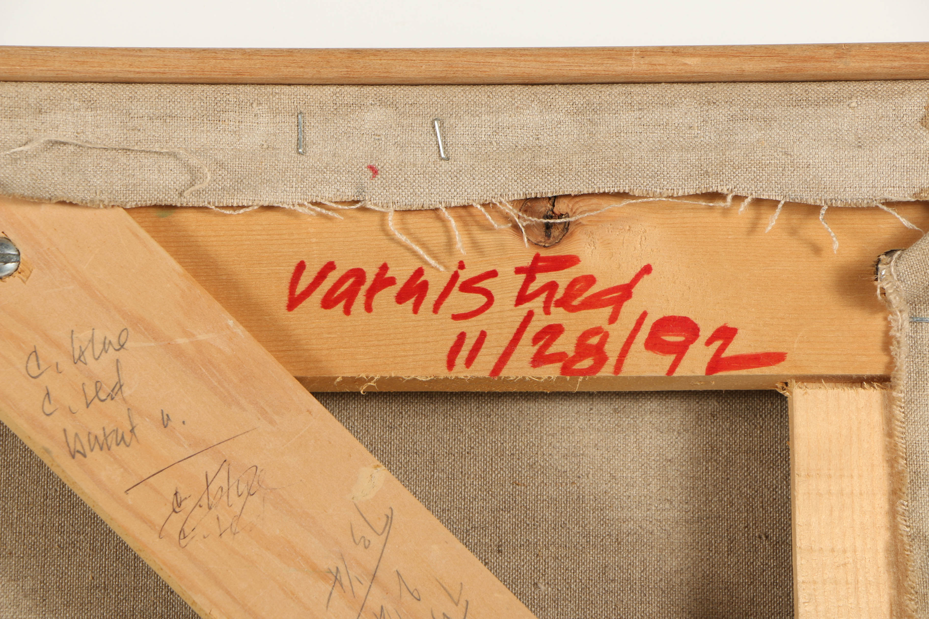 Jens Plum 1989 Oil Painting on Canvas of Interior with Still Life