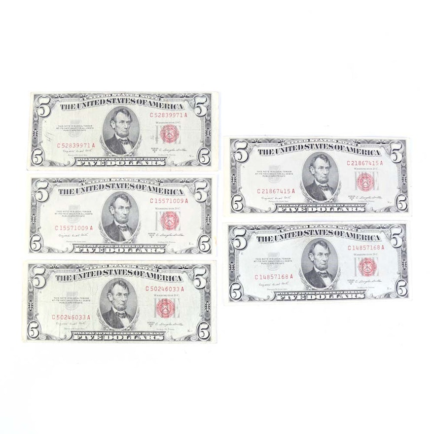 Series 1953-B Red Seal $5 Notes