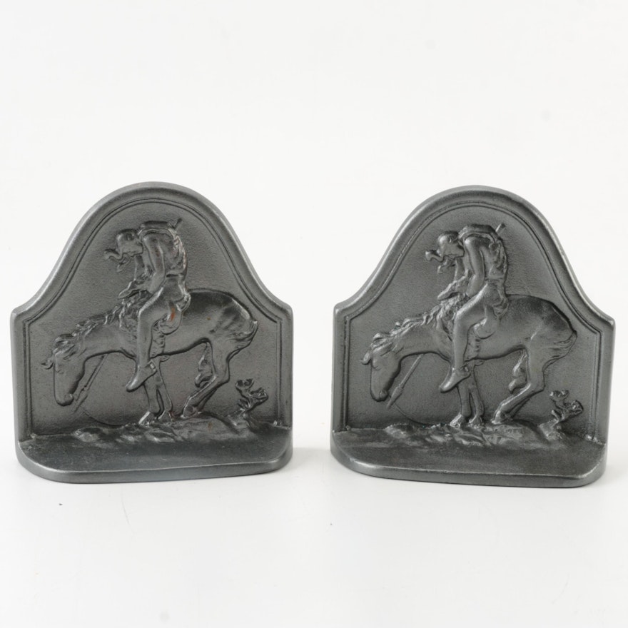 Cast Iron "End of the Trail" Bookends