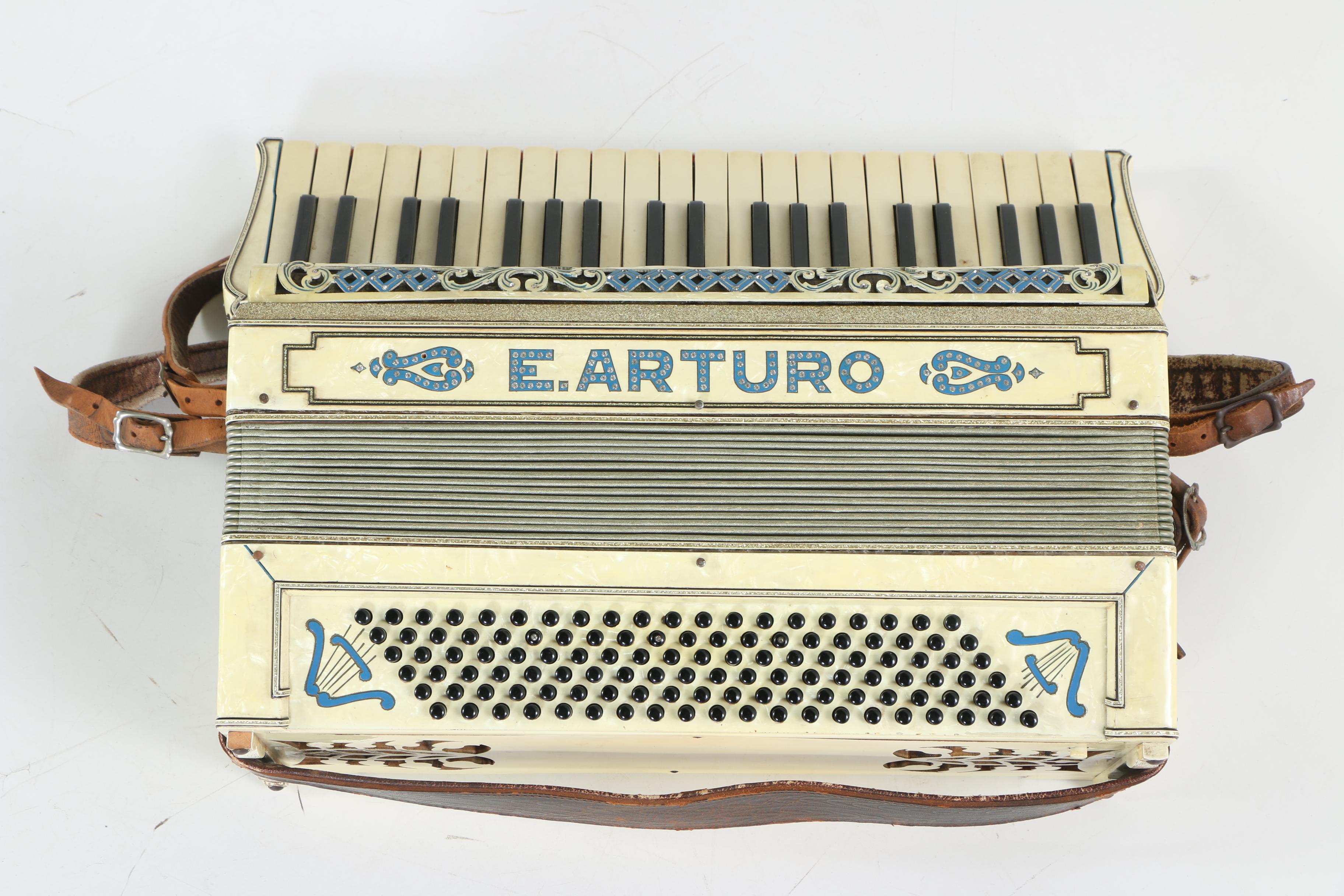 Vintage E. Arturo Piano-Style Accordion and Case