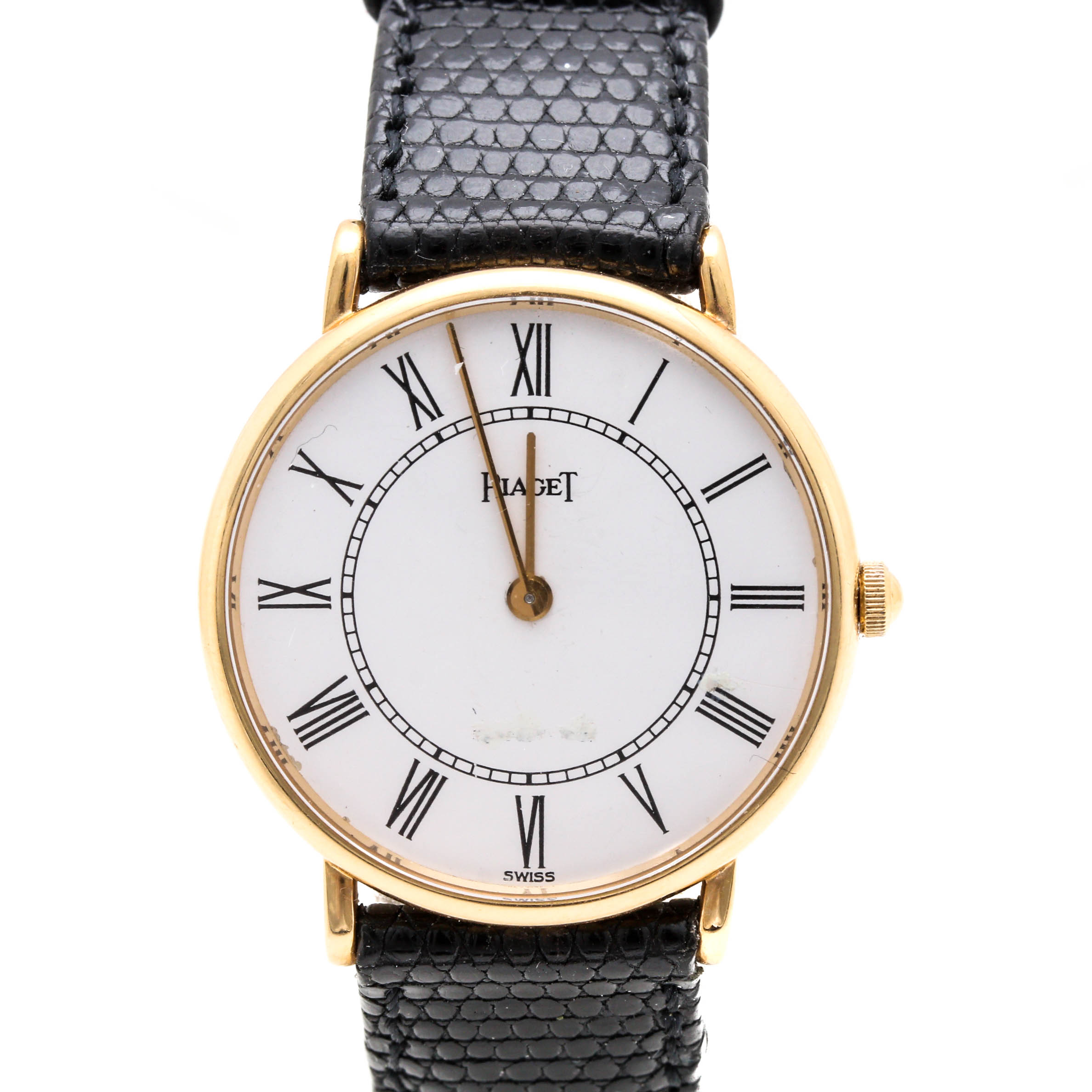 Piaget 18K Yellow Gold Leather Watch
