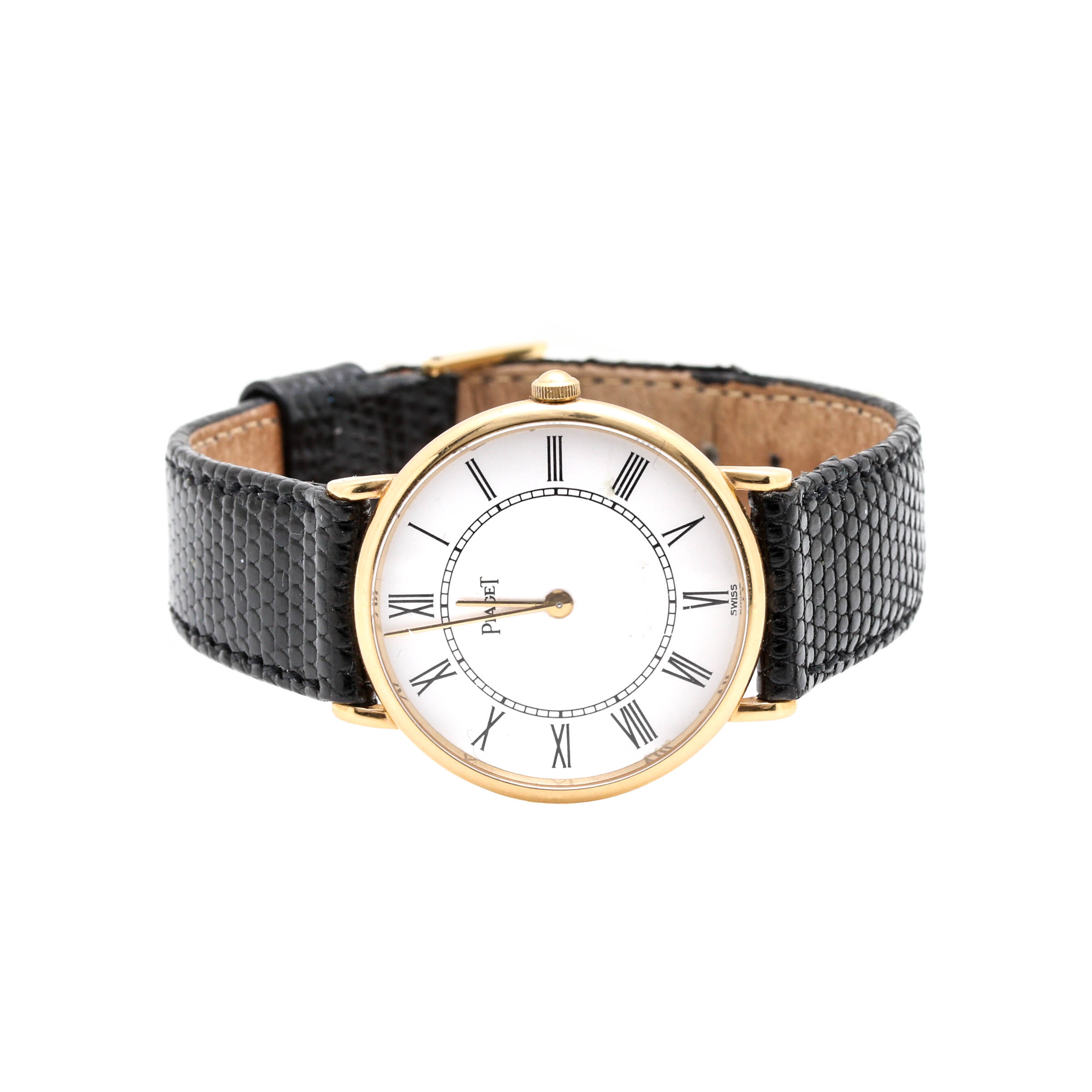 Piaget 18K Yellow Gold Leather Watch