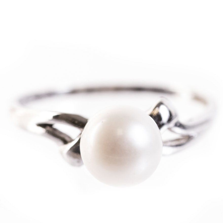 Sterling Silver and Cultured Pearl Ring