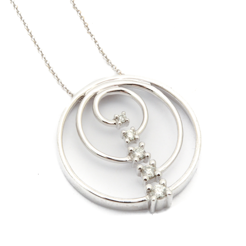 EFFY 14K White Gold Multi-Circle Journey Pendant Necklace