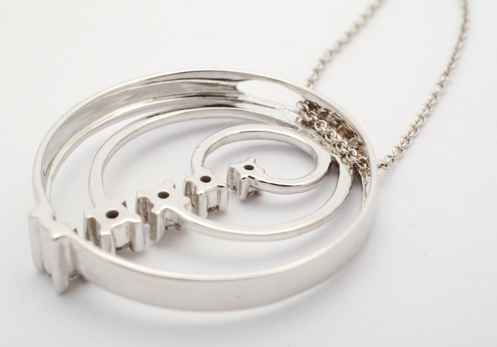 EFFY 14K White Gold Multi-Circle Journey Pendant Necklace