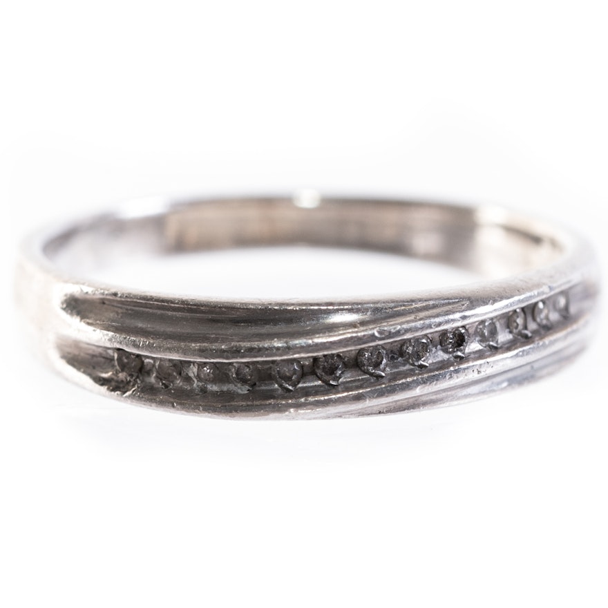 Sterling Silver and Diamond Band