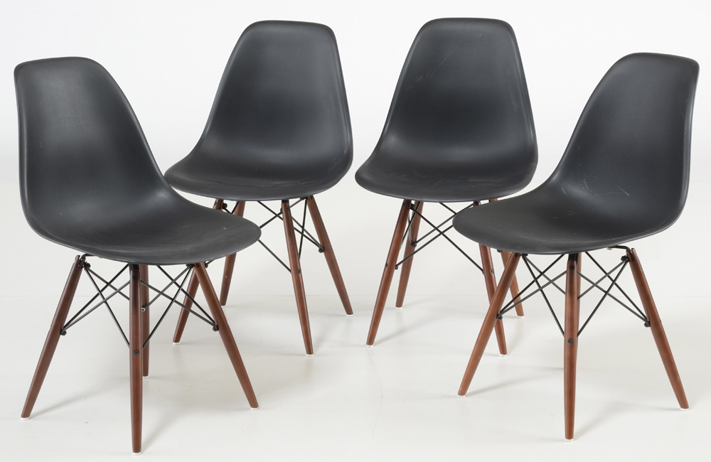 Set of Four Modern Eames Style Shell Chairs