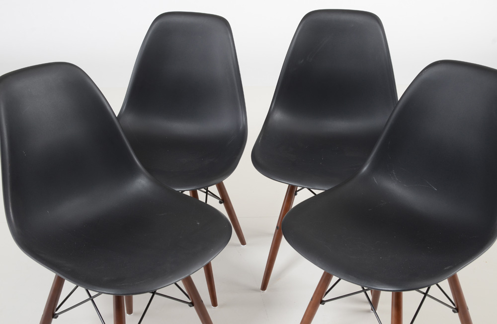 Set of Four Modern Eames Style Shell Chairs