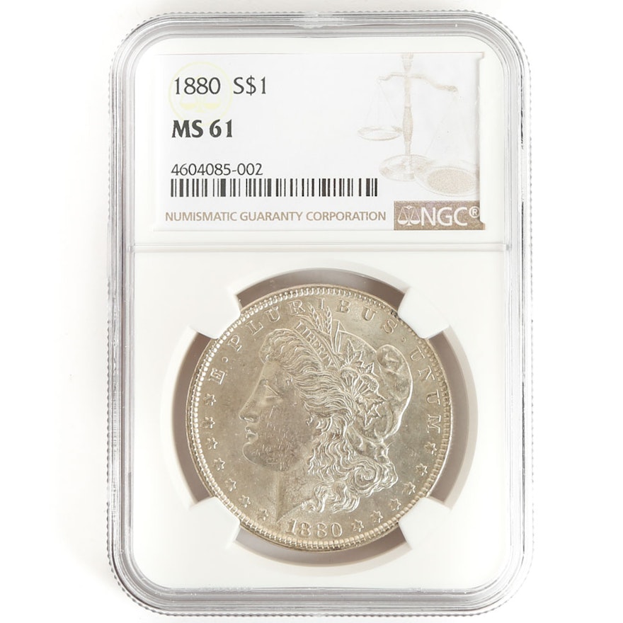 NGC Graded 1880 Morgan Silver Dollar