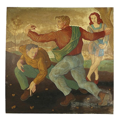 Carlo Di Paolo Oil Painting on Masonite "The Sower of Truth" Carlo Di Paolo Oil Painting on Masonite "The Sower of Truth"