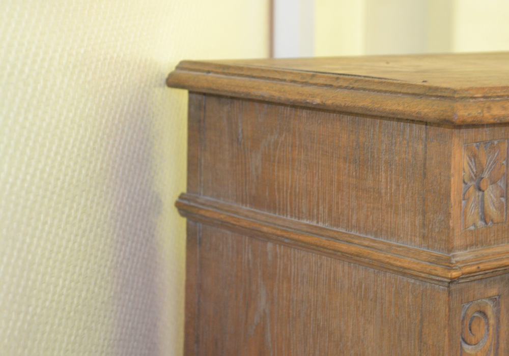 Antique Carved Italian Oak Hutch