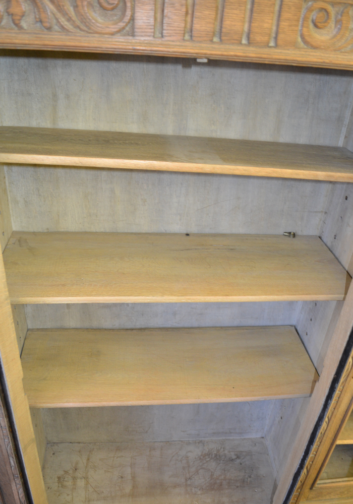 Antique Carved Italian Oak Hutch