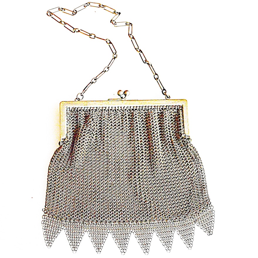 Antique German Silver Mesh Bag