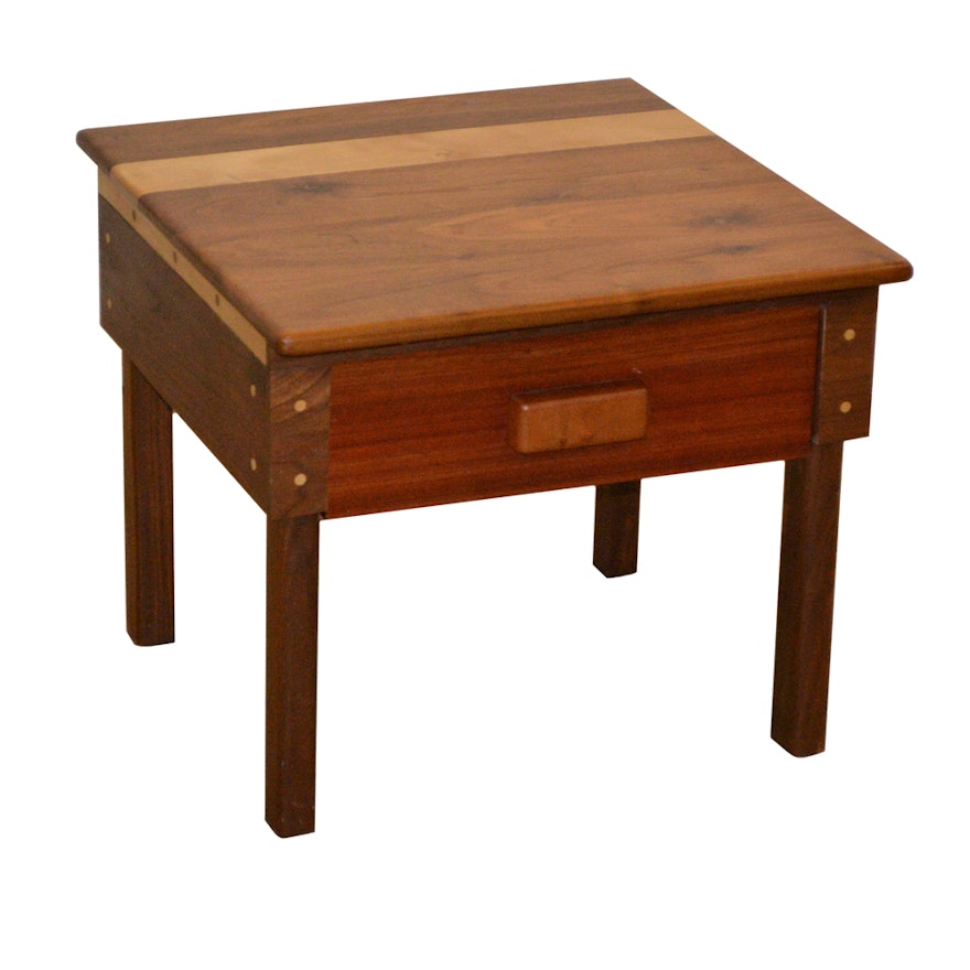 Artisan Mixed Wood Side Table
