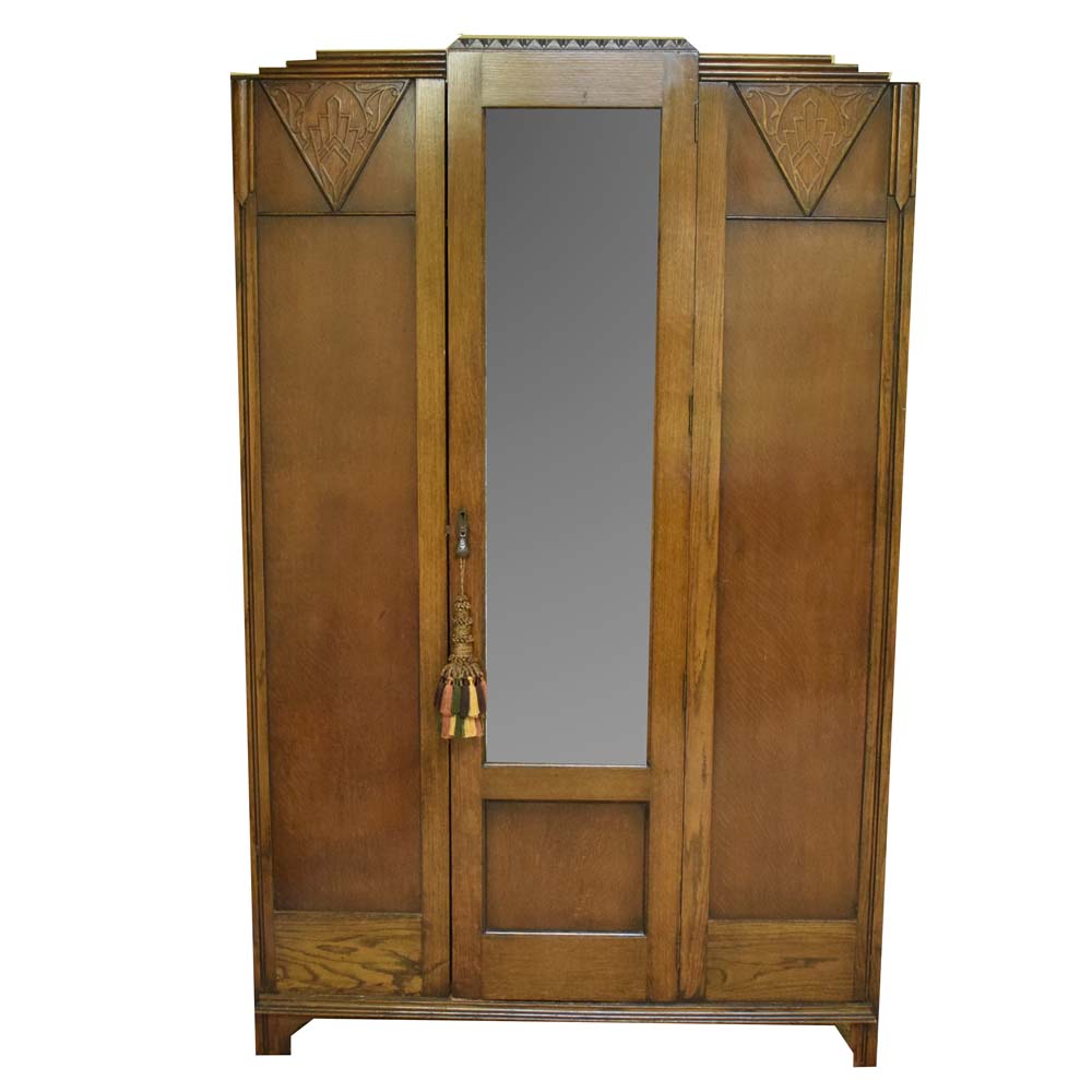 Vintage Art Deco Style Cherry Wardrobe