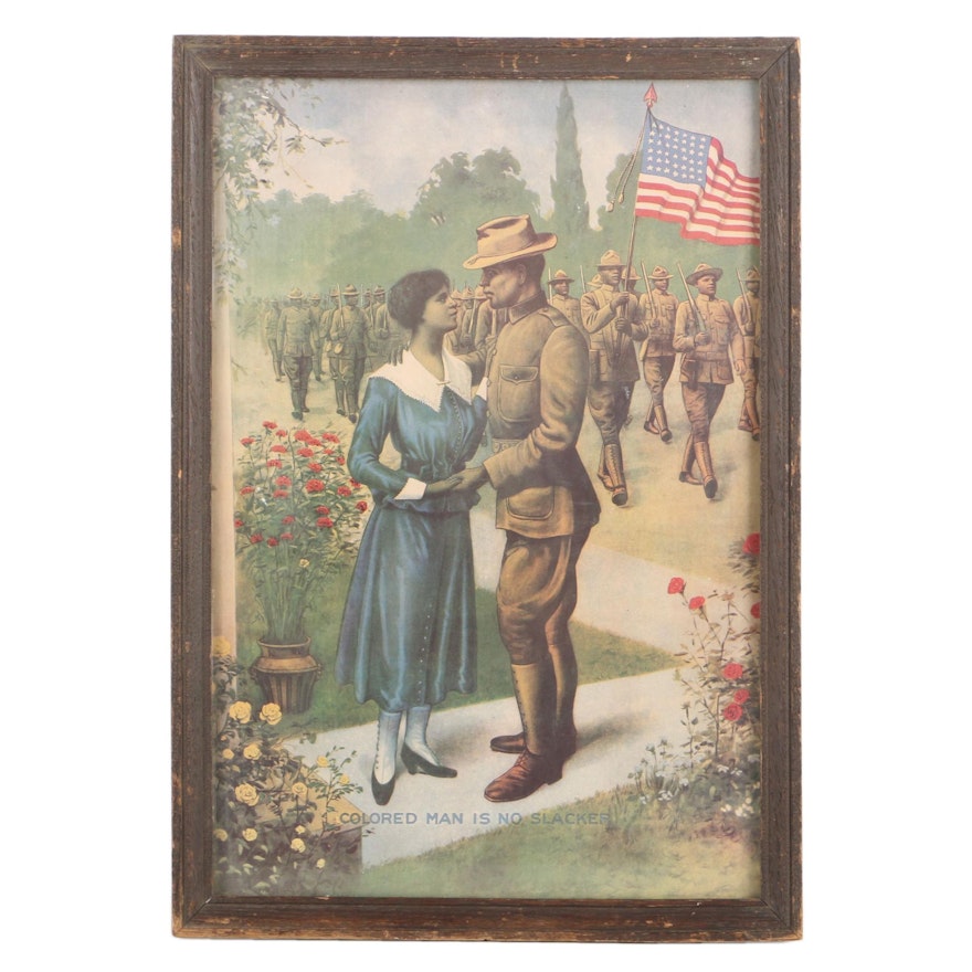 Offset Lithograph After E. G. Renesch of WWI African American Soldiers