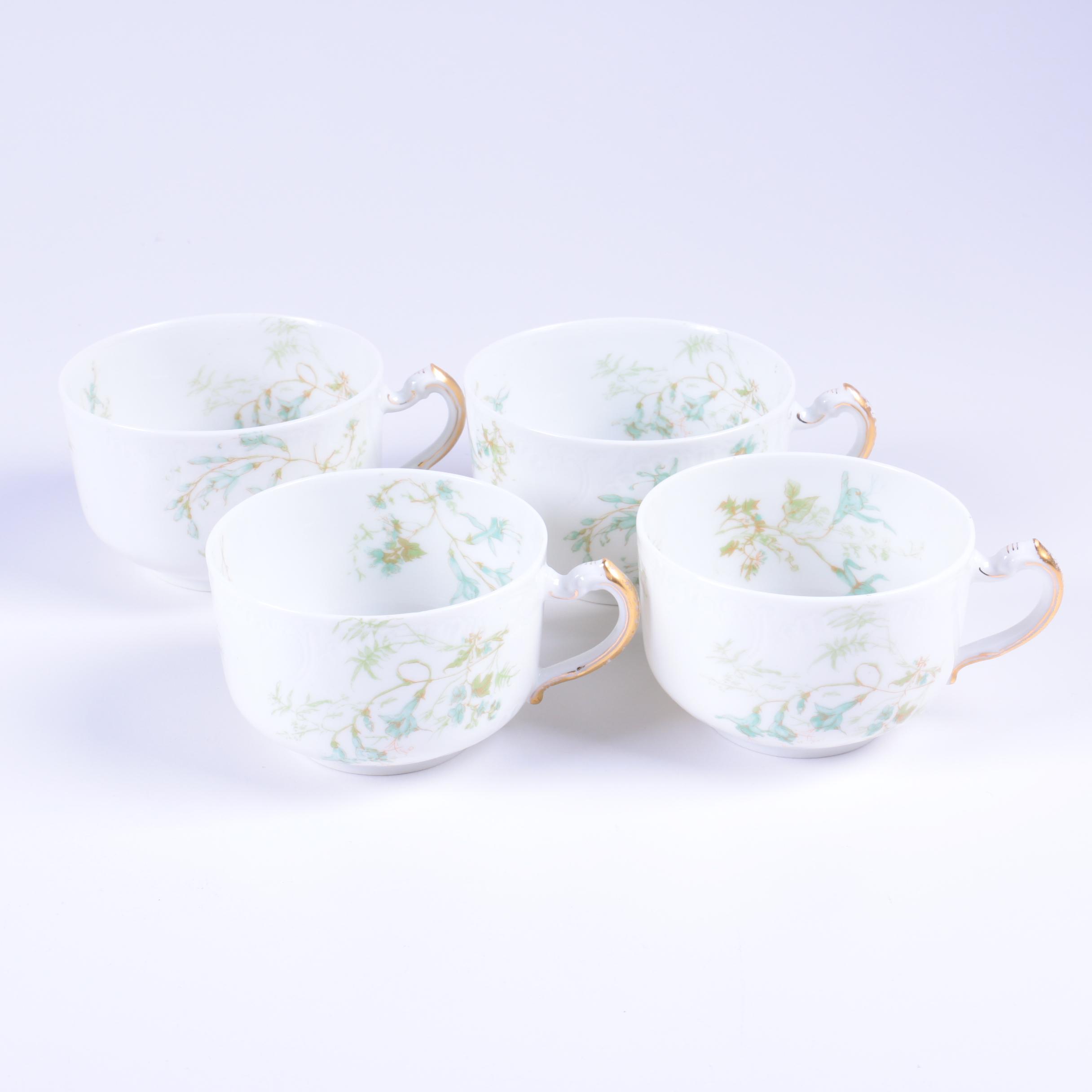 Antique Haviland & Co. Limoges "The Taranto" Teacups with Other Tableware