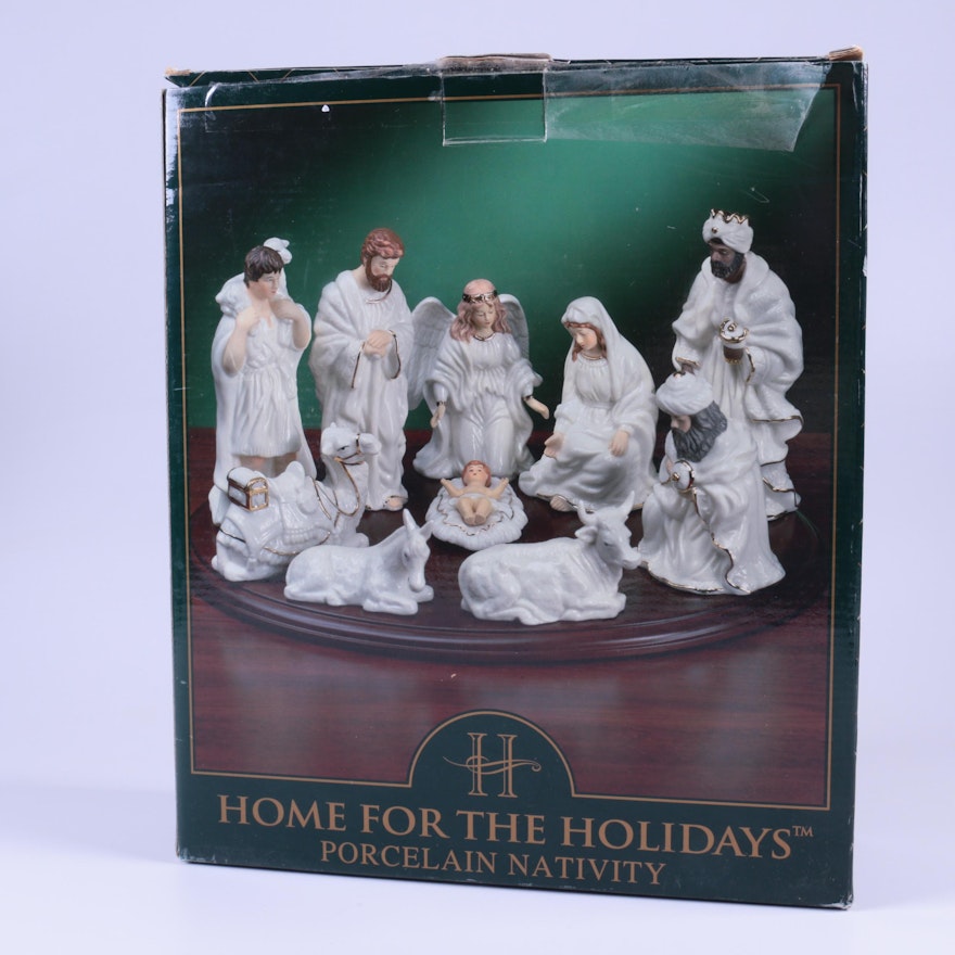 Home for the Holidays Porcelain Nativity