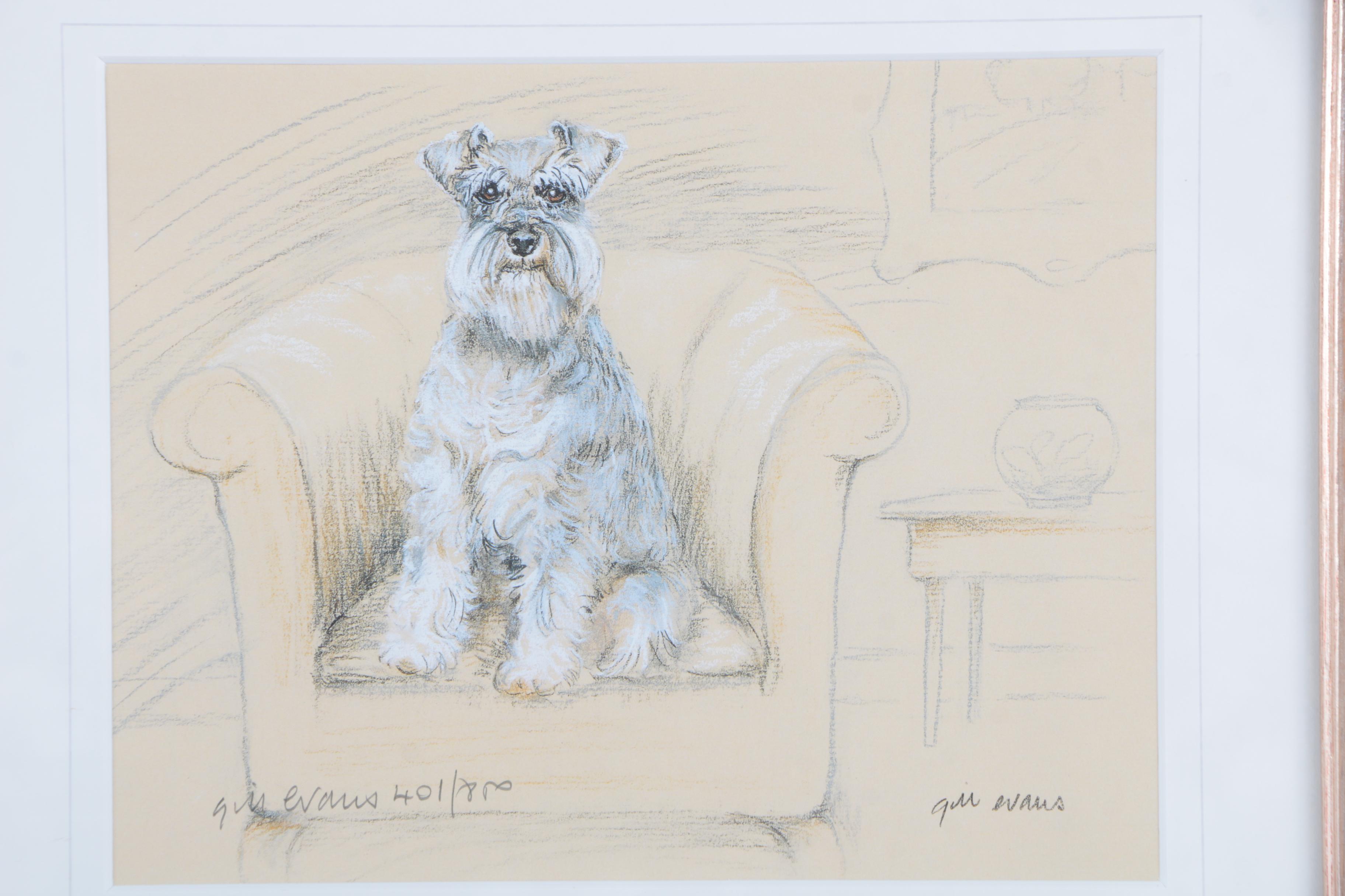 Gill Evans Limited Edition Offset Lithographs of Dogs